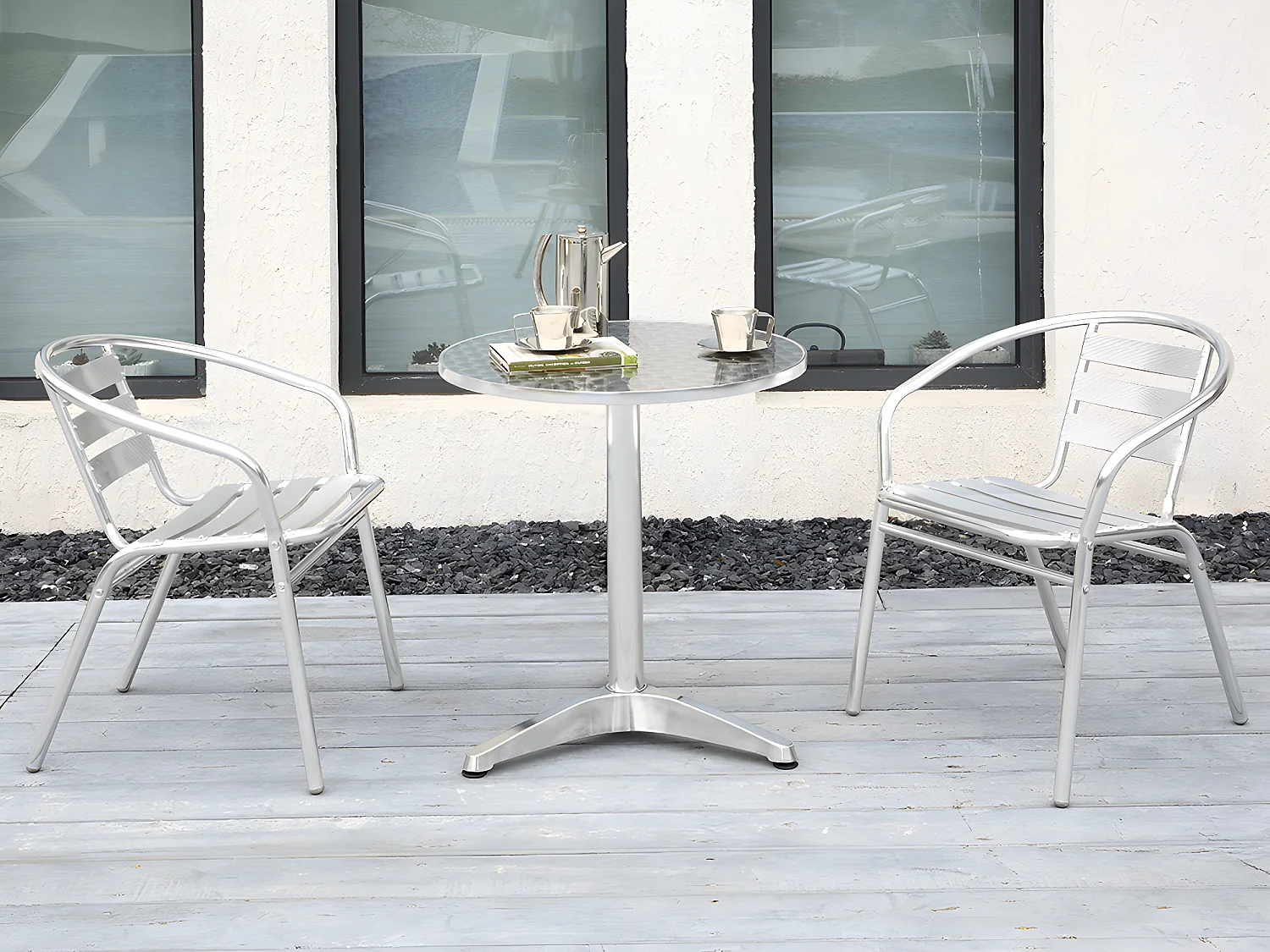 Mesa de jardín redonda de aluminio - MONTMARTRE