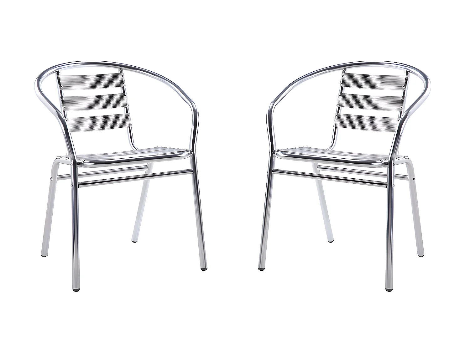 Conjunto de Mesa y sillas de jardín de aluminio : mesa redonda pequeña y 2 sillas - MONTMARTRE