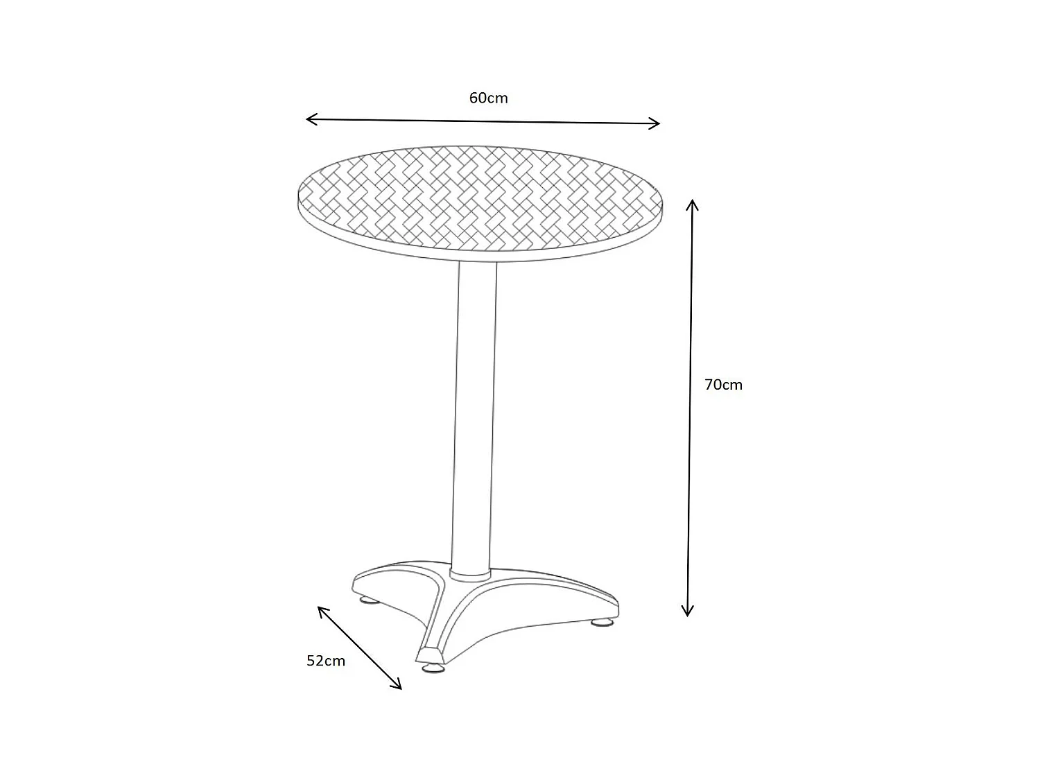 Conjunto de Mesa y sillas de jardín de aluminio : mesa redonda pequeña y 2 sillas - MONTMARTRE