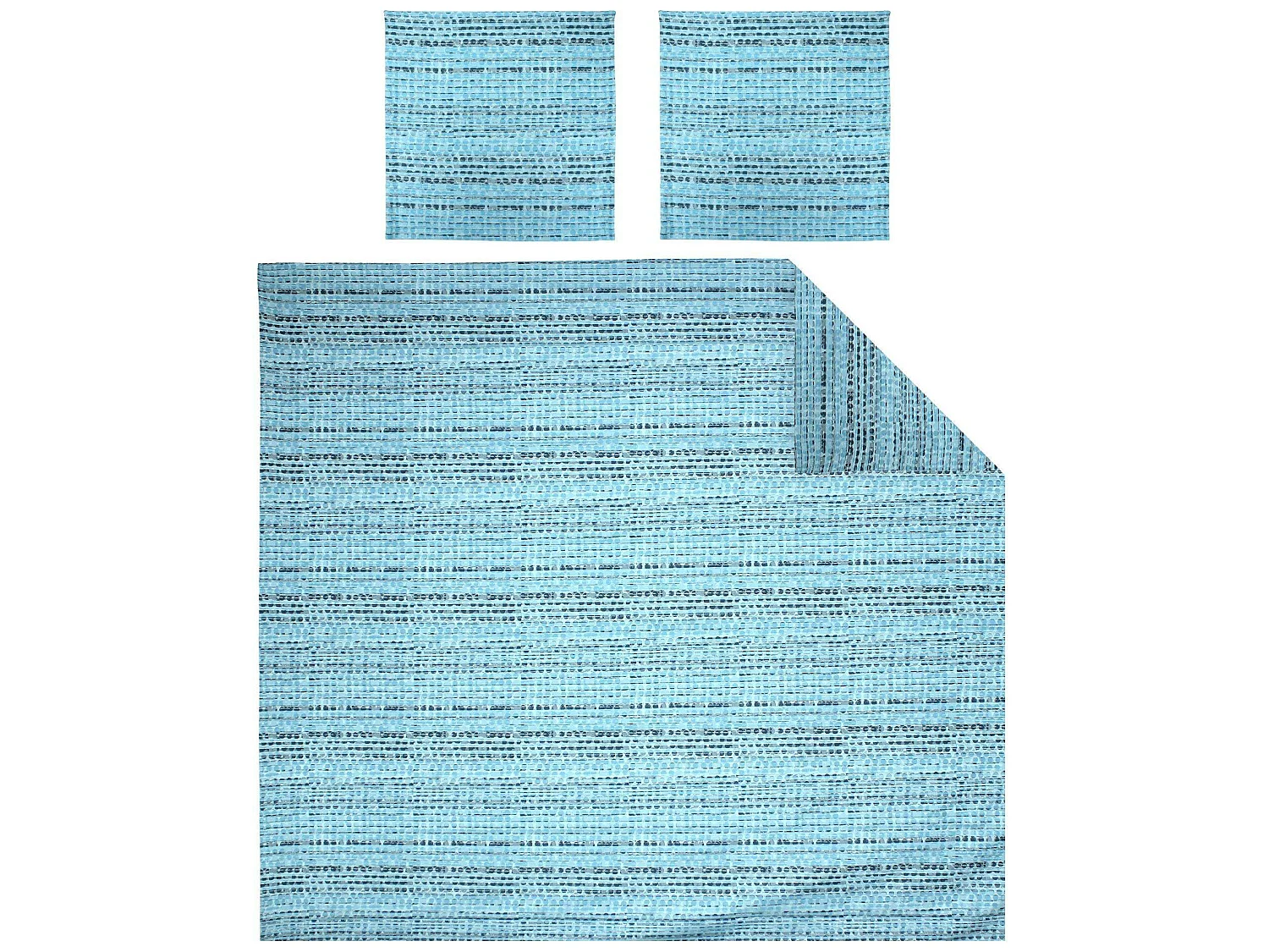 Parure de lit 260x240 cm Satin de coton LOUVRE Bleu clair