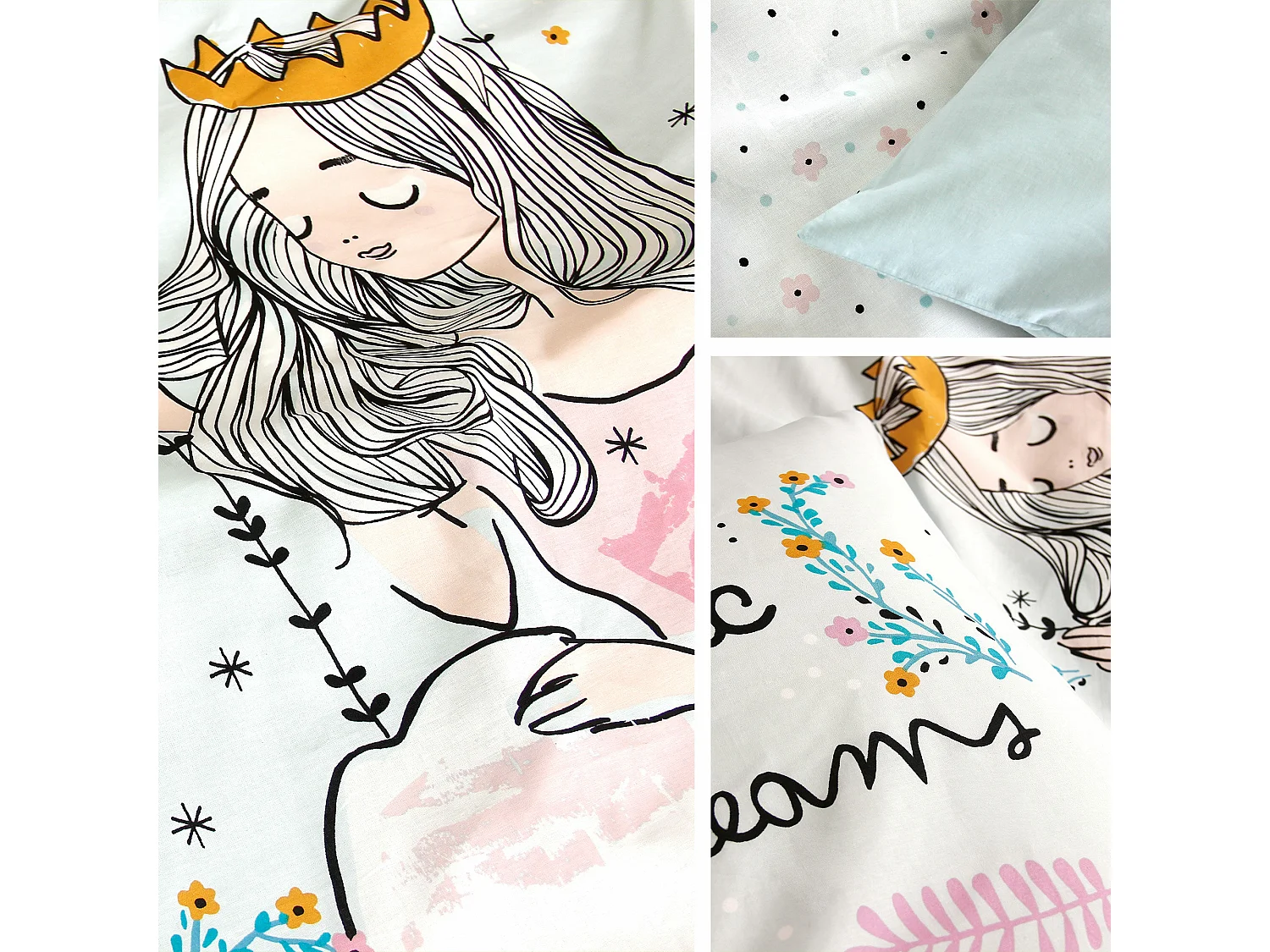 Parure de lit 140x200 cm coton biologique MAGIC Vert