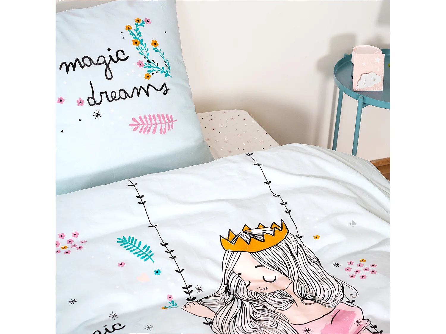 Parure de lit 140x200 cm coton biologique MAGIC Vert