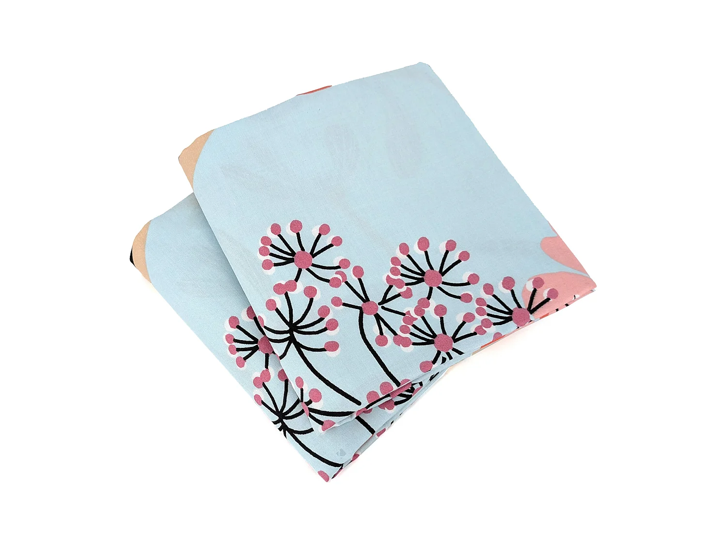 Parure de lit 240x220 cm Satin de coton PAYA Bleu 3 pièces