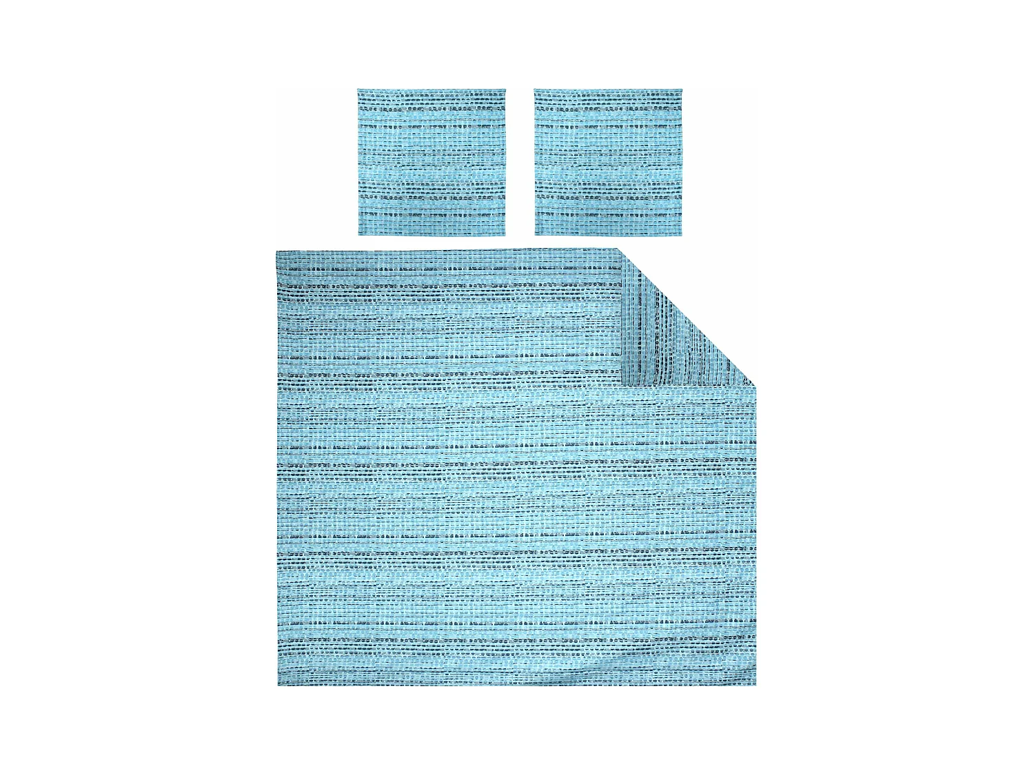 Parure de lit 240x220 cm Satin de coton LOUVRE Bleu clair