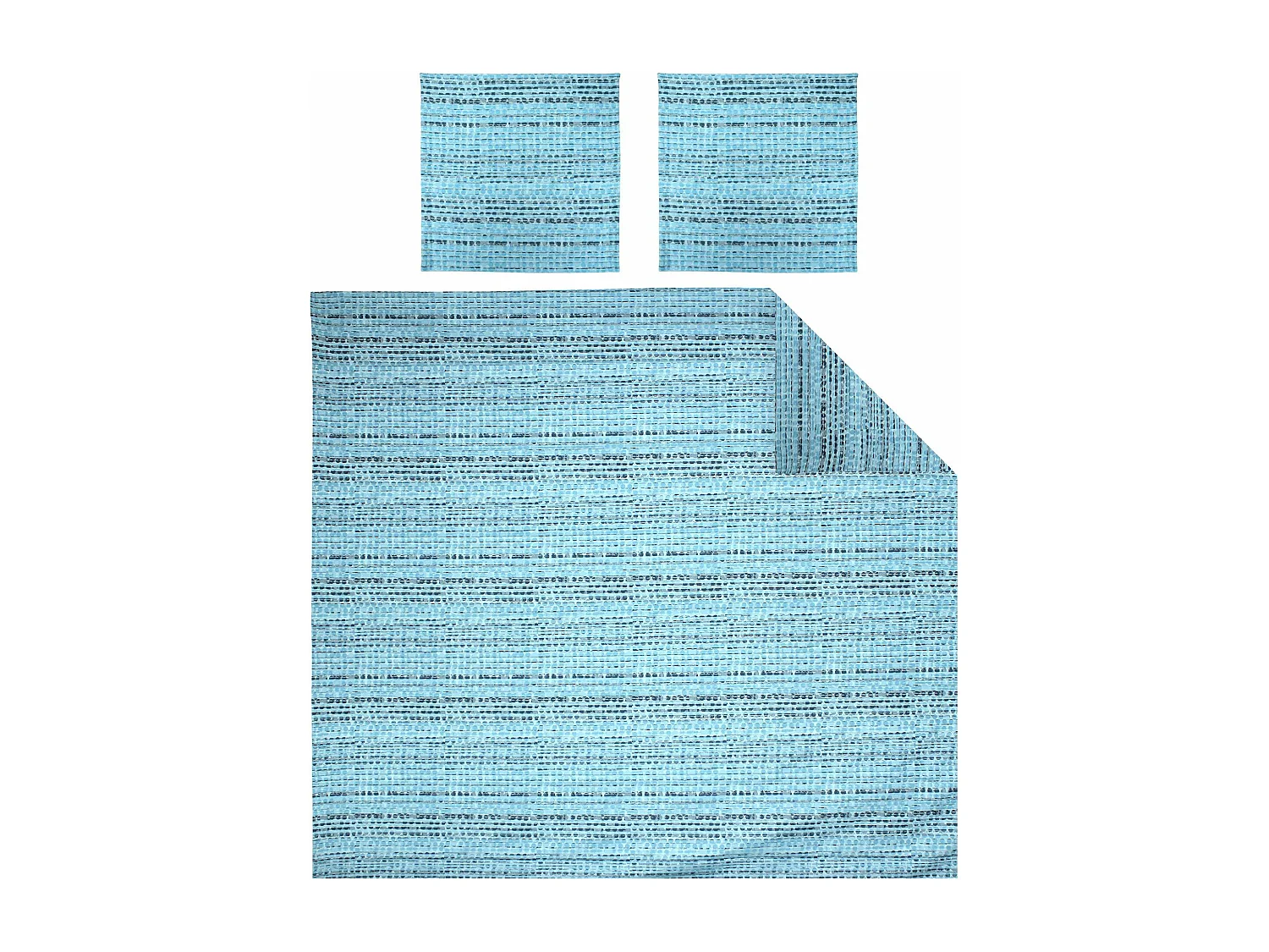 Parure de lit 240x220 cm Satin de coton LOUVRE Bleu clair