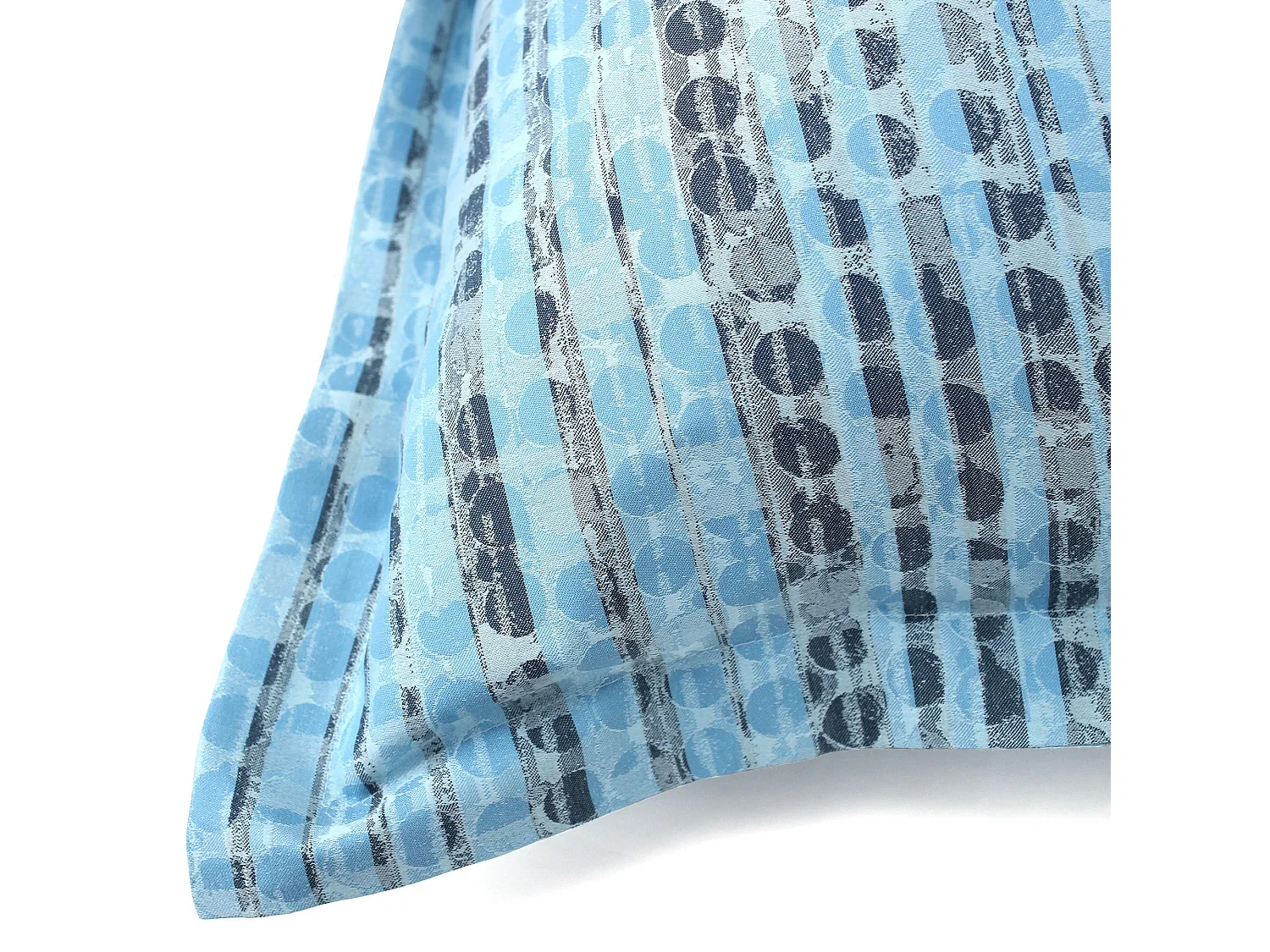 Parure de lit 240x220 cm Satin de coton LOUVRE Bleu clair