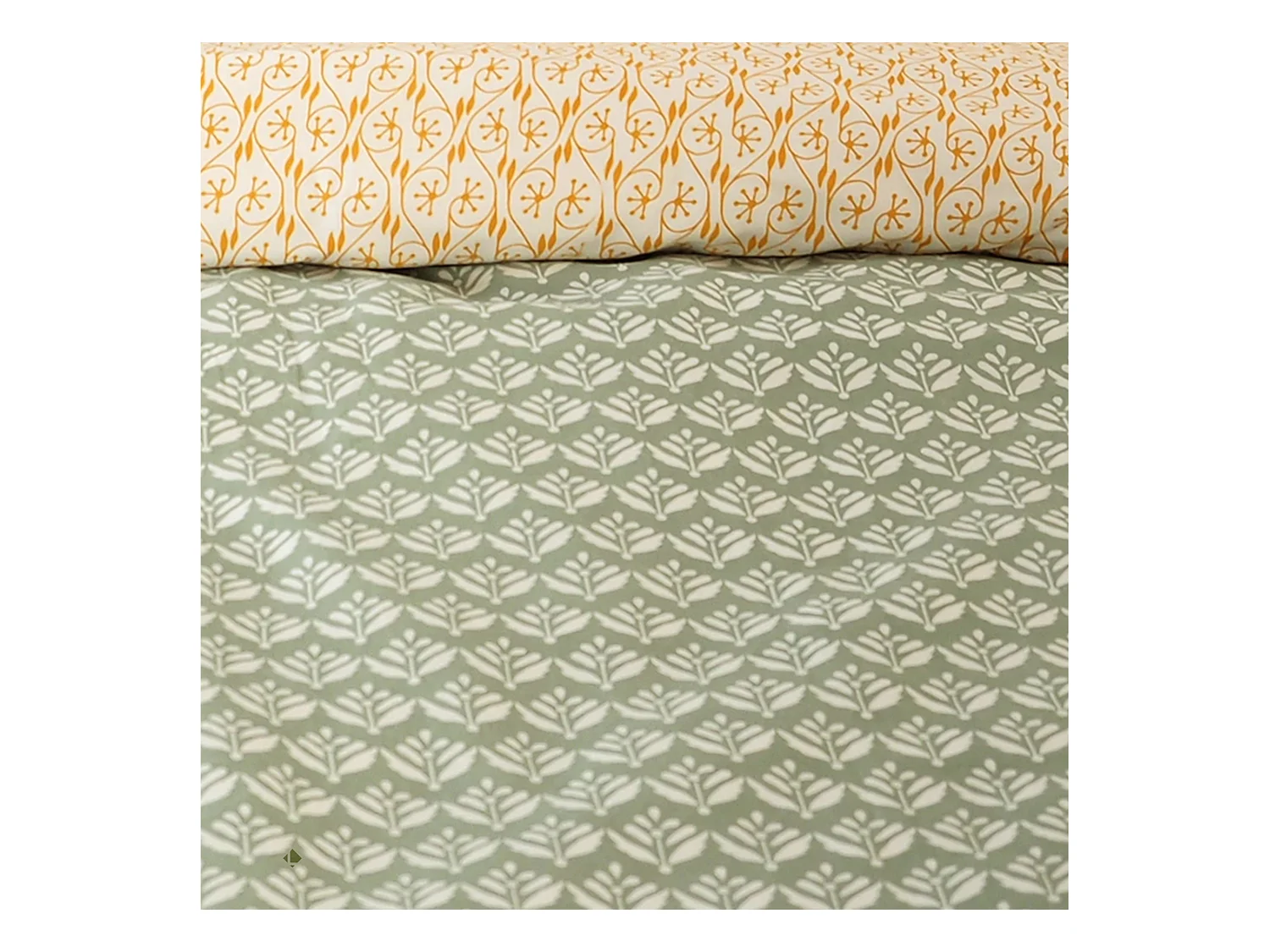 Parure de lit 240x220 cm Satin de coton ORIENT Vert 3 pièces