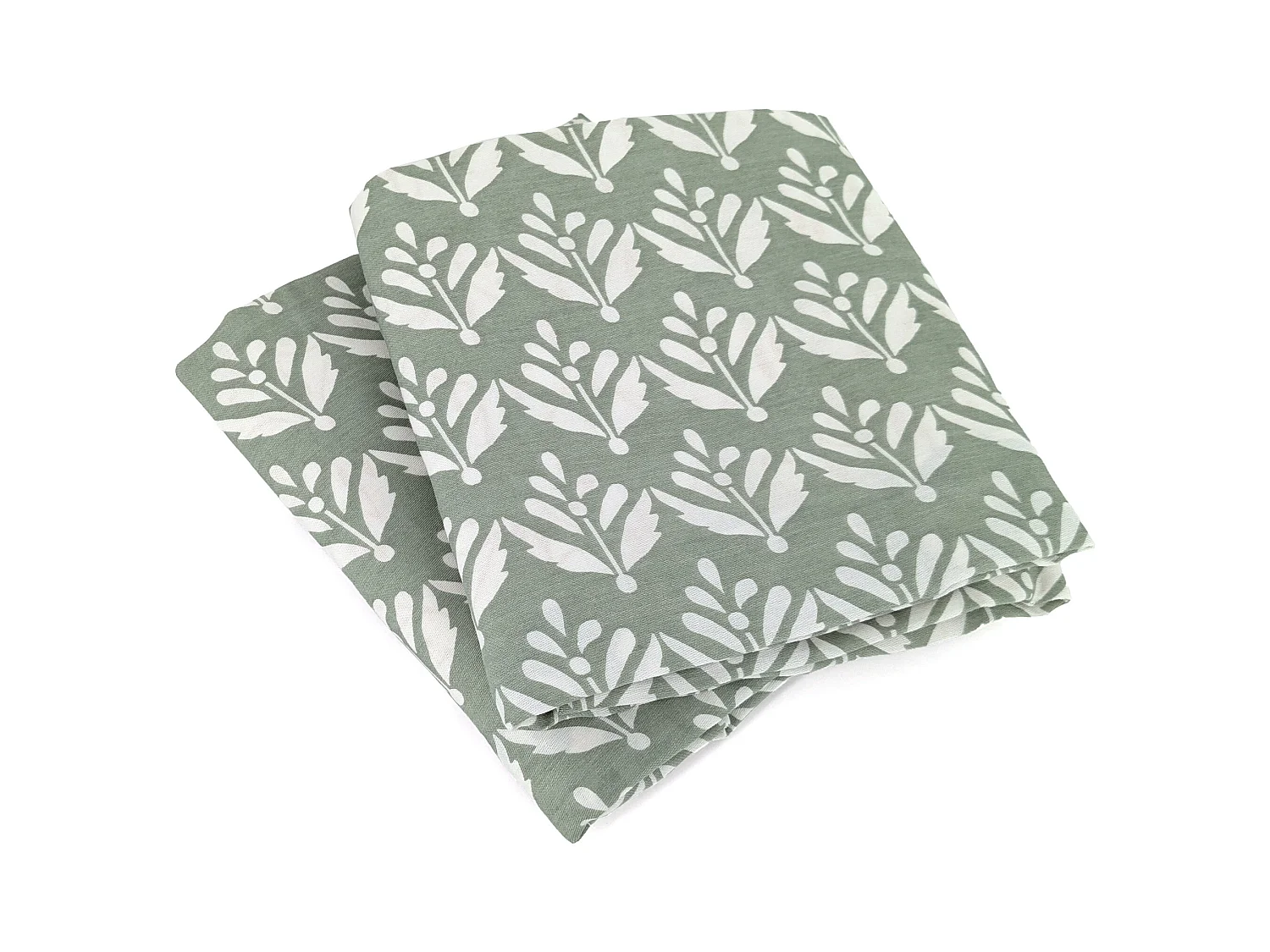 Parure de lit 260x240 cm Satin de coton ORIENT Vert 3 pièces