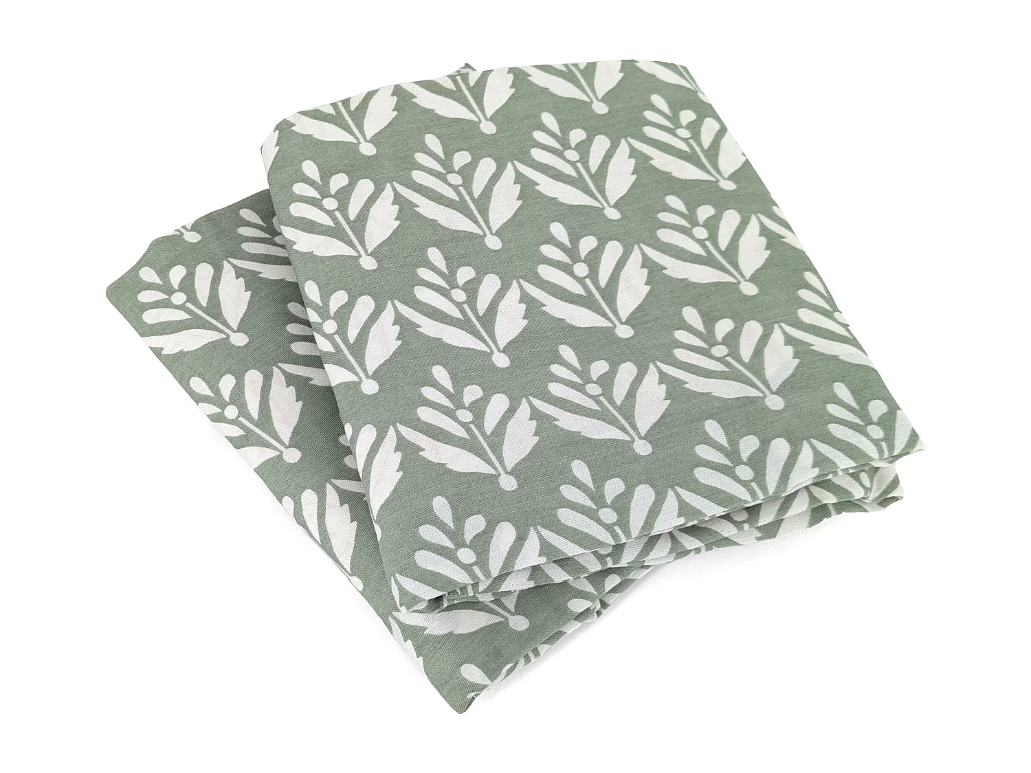 Parure de lit 260x240 cm Satin de coton ORIENT Vert 3 pièces