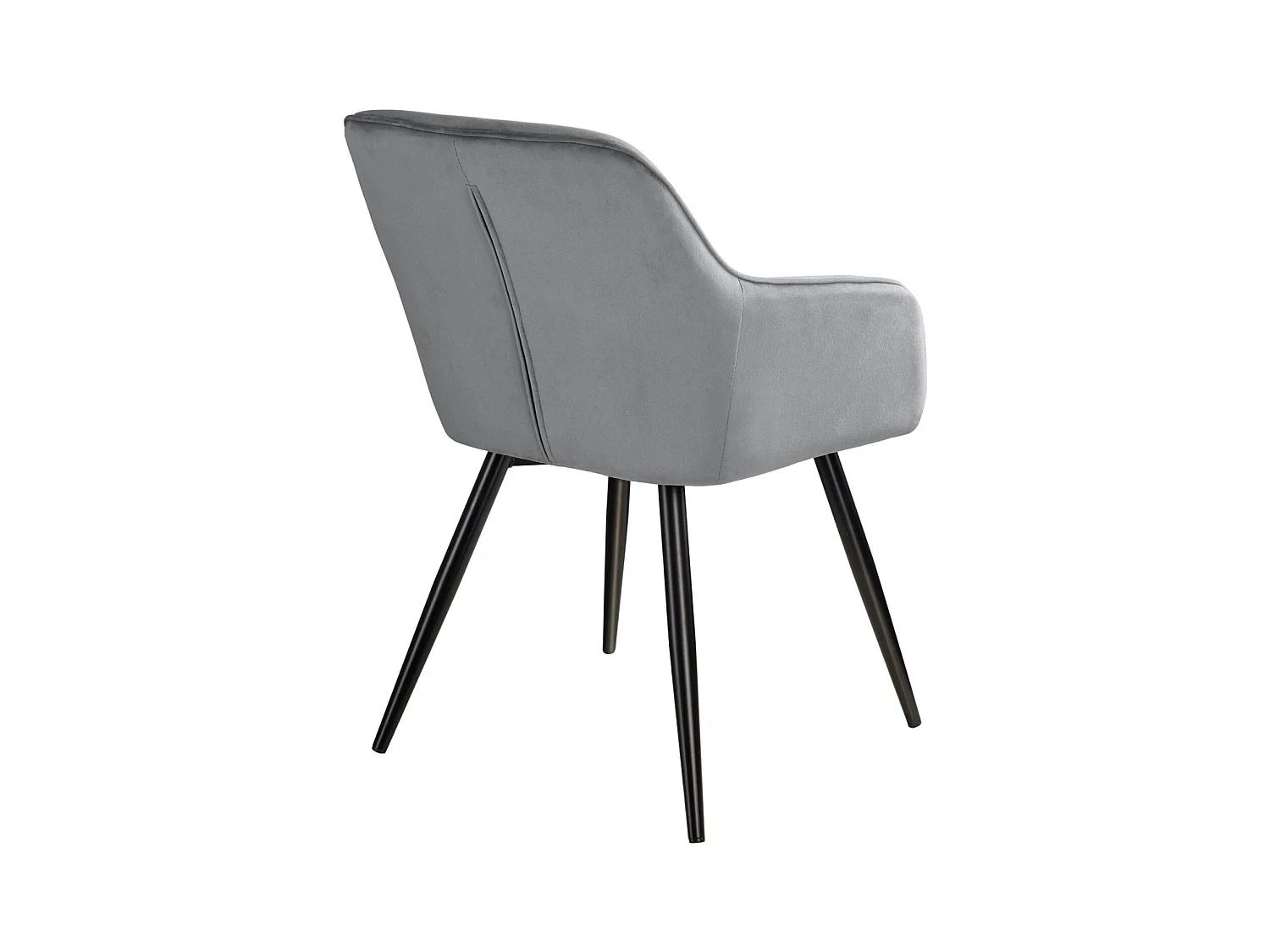 Lot de 6 chaises pieds noir siège de salon cuisine salle à manger design élégant velours gris 08_0000017