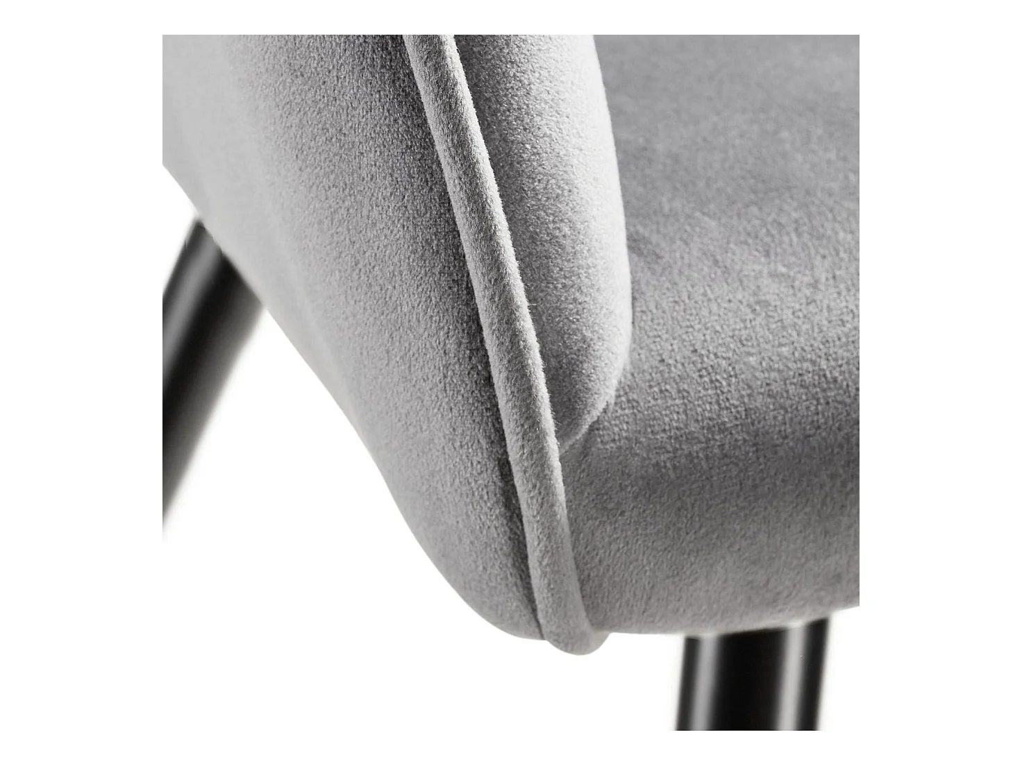 Lot de 6 chaises pieds noir siège de salon cuisine salle à manger design élégant velours gris 08_0000017