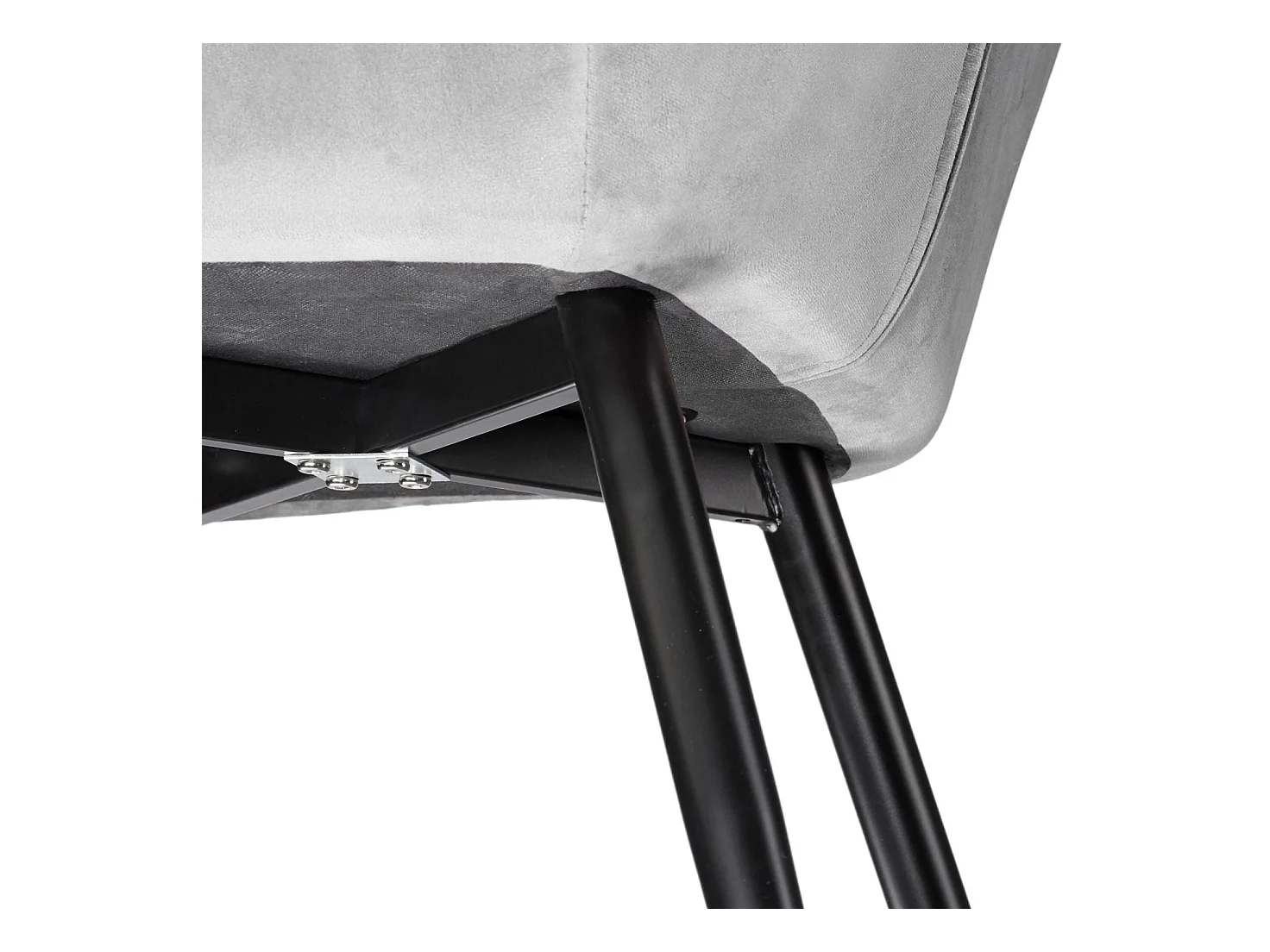 Lot de 6 chaises pieds noir siège de salon cuisine salle à manger design élégant velours gris 08_0000017