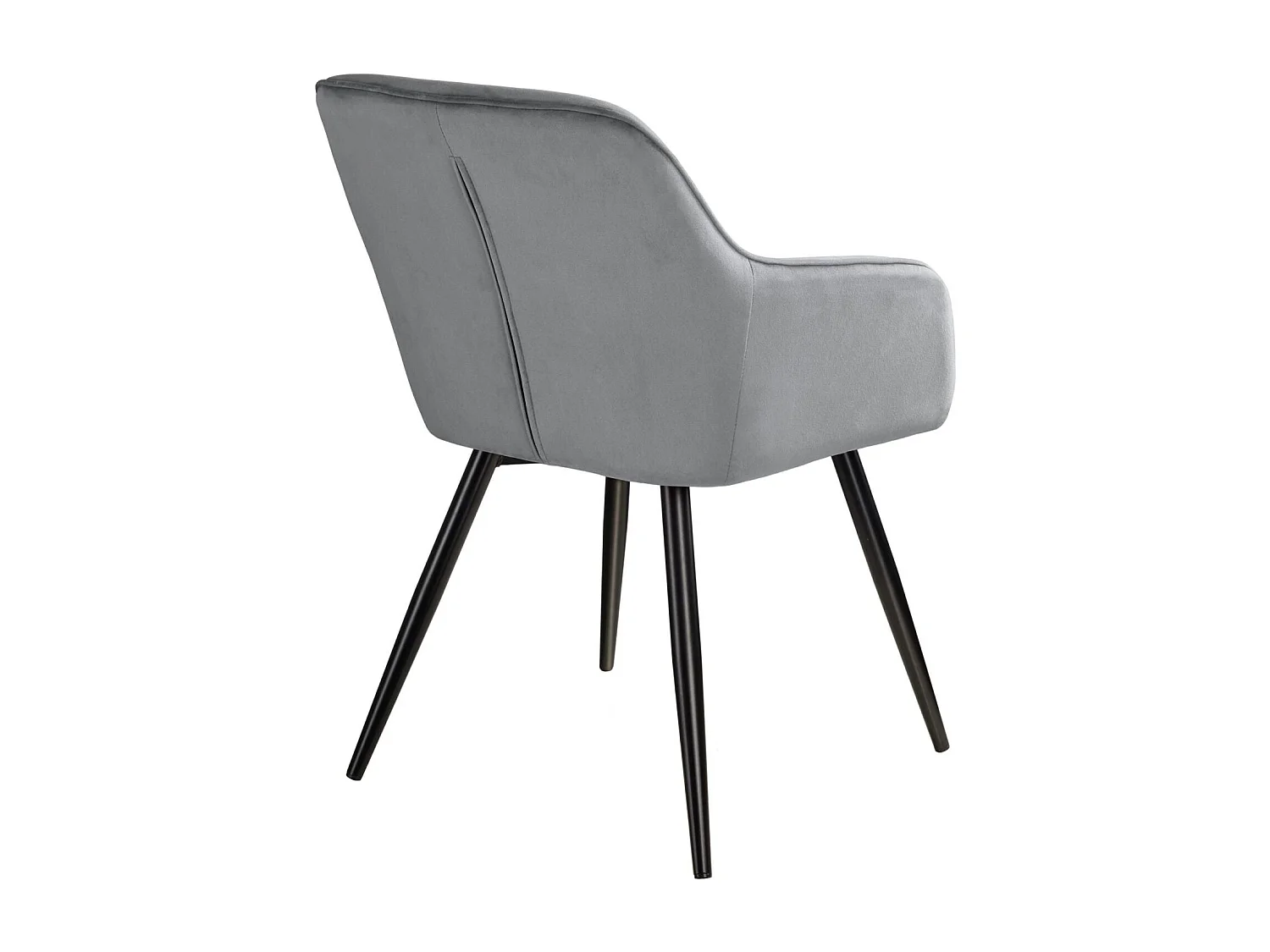 Lot de 6 chaises pieds noir siège de salon cuisine salle à manger design élégant velours gris 08_0000017