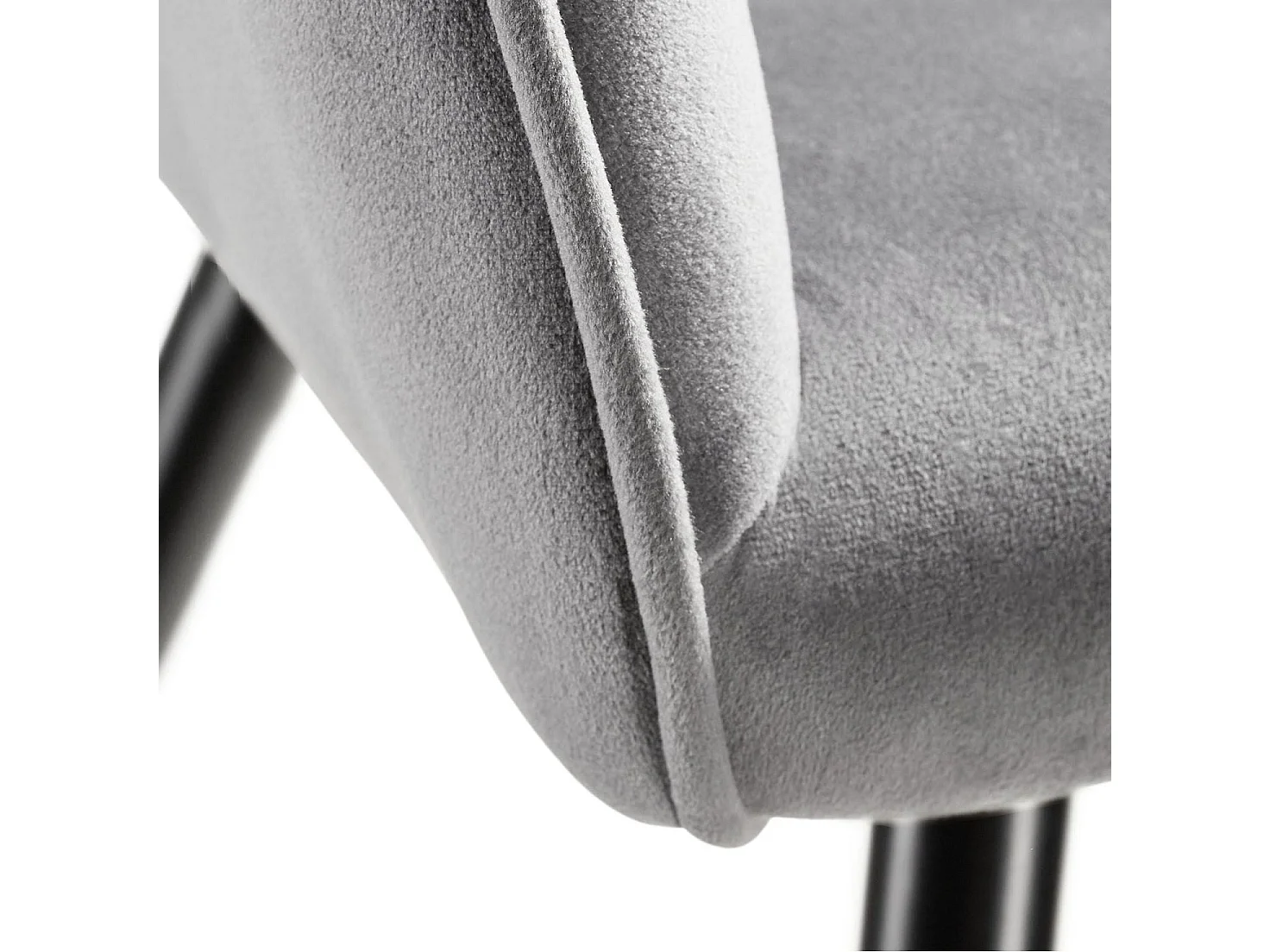 Lot de 6 chaises pieds noir siège de salon cuisine salle à manger design élégant velours gris 08_0000017