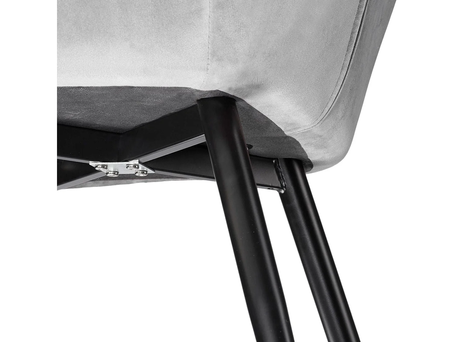 Lot de 6 chaises pieds noir siège de salon cuisine salle à manger design élégant velours gris 08_0000017