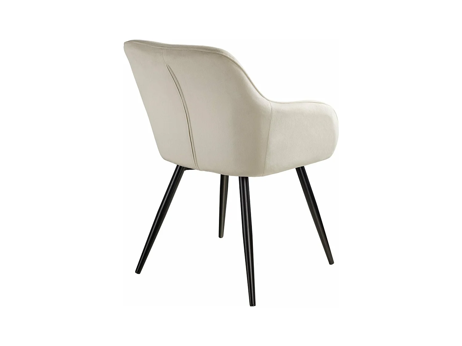 Lot de 6 chaises pieds noir siège de salon cuisine salle à manger design élégant velours beige 08_0000020