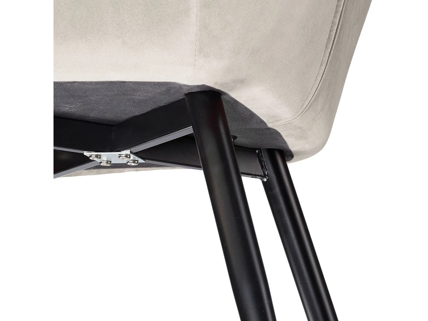 Lot de 6 chaises pieds noir siège de salon cuisine salle à manger design élégant velours beige 08_0000020