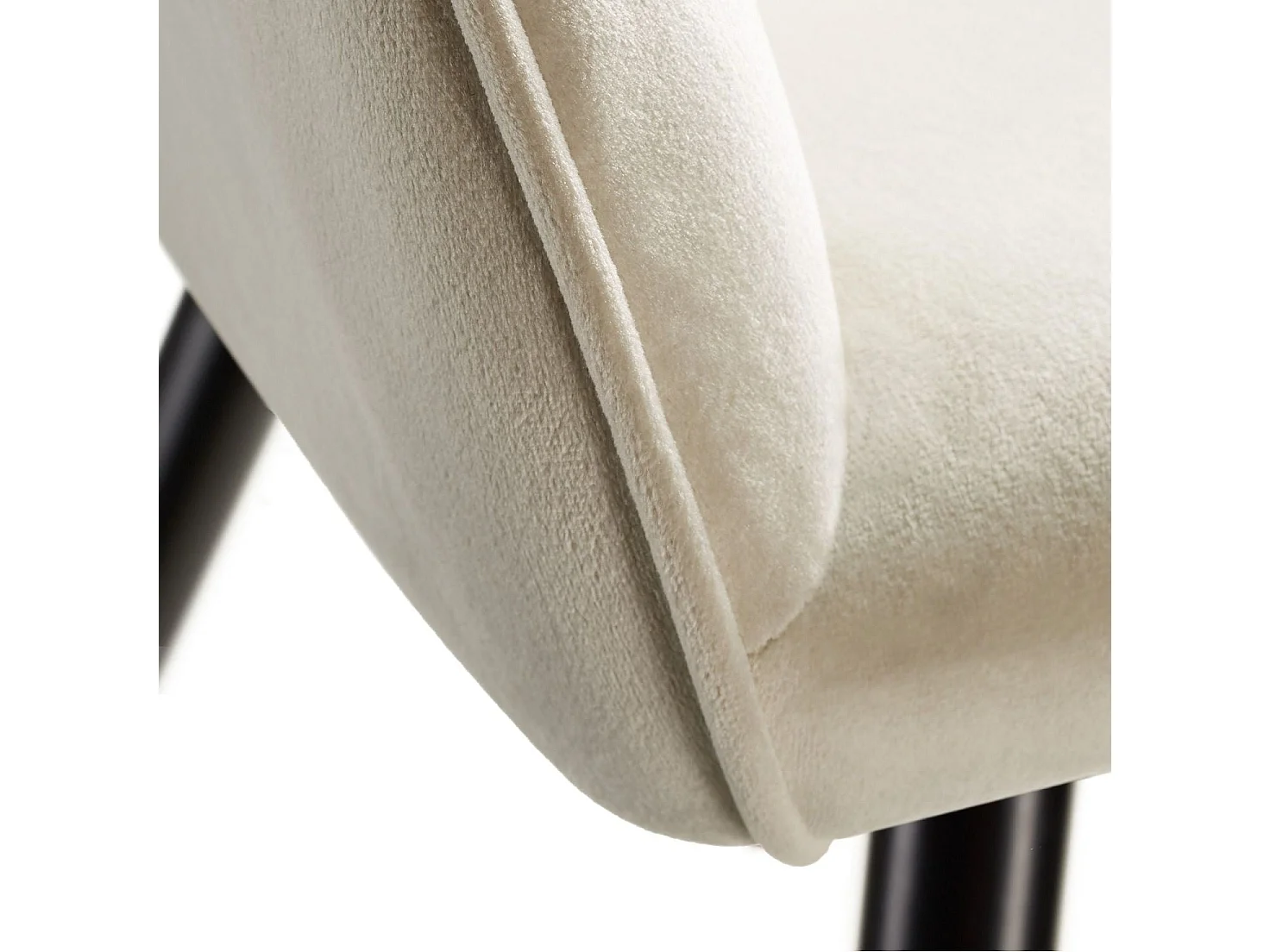 Lot de 6 chaises pieds noir siège de salon cuisine salle à manger design élégant velours beige 08_0000020