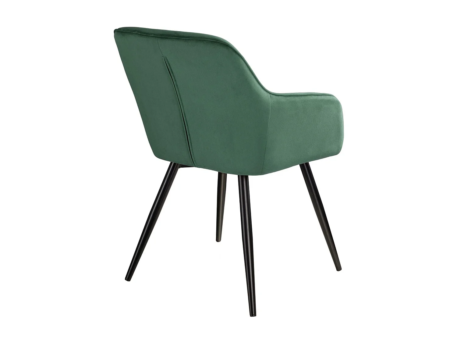 Lot de 6 chaises pieds noir siège de salon cuisine salle à manger design élégant velours vert 08_0000015