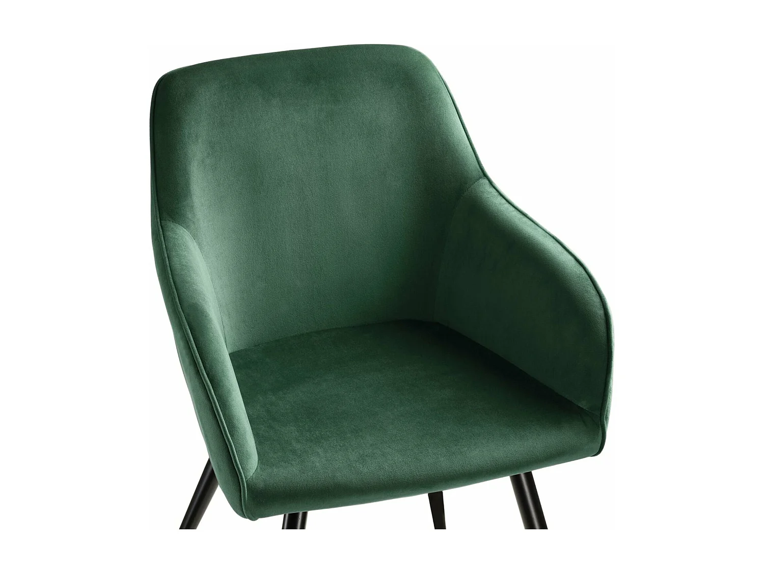 Lot de 6 chaises pieds noir siège de salon cuisine salle à manger design élégant velours vert 08_0000015