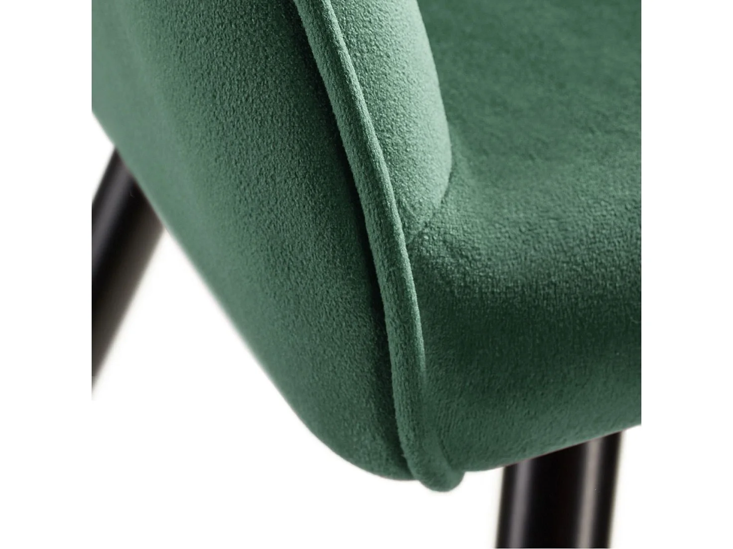 Lot de 6 chaises pieds noir siège de salon cuisine salle à manger design élégant velours vert 08_0000015