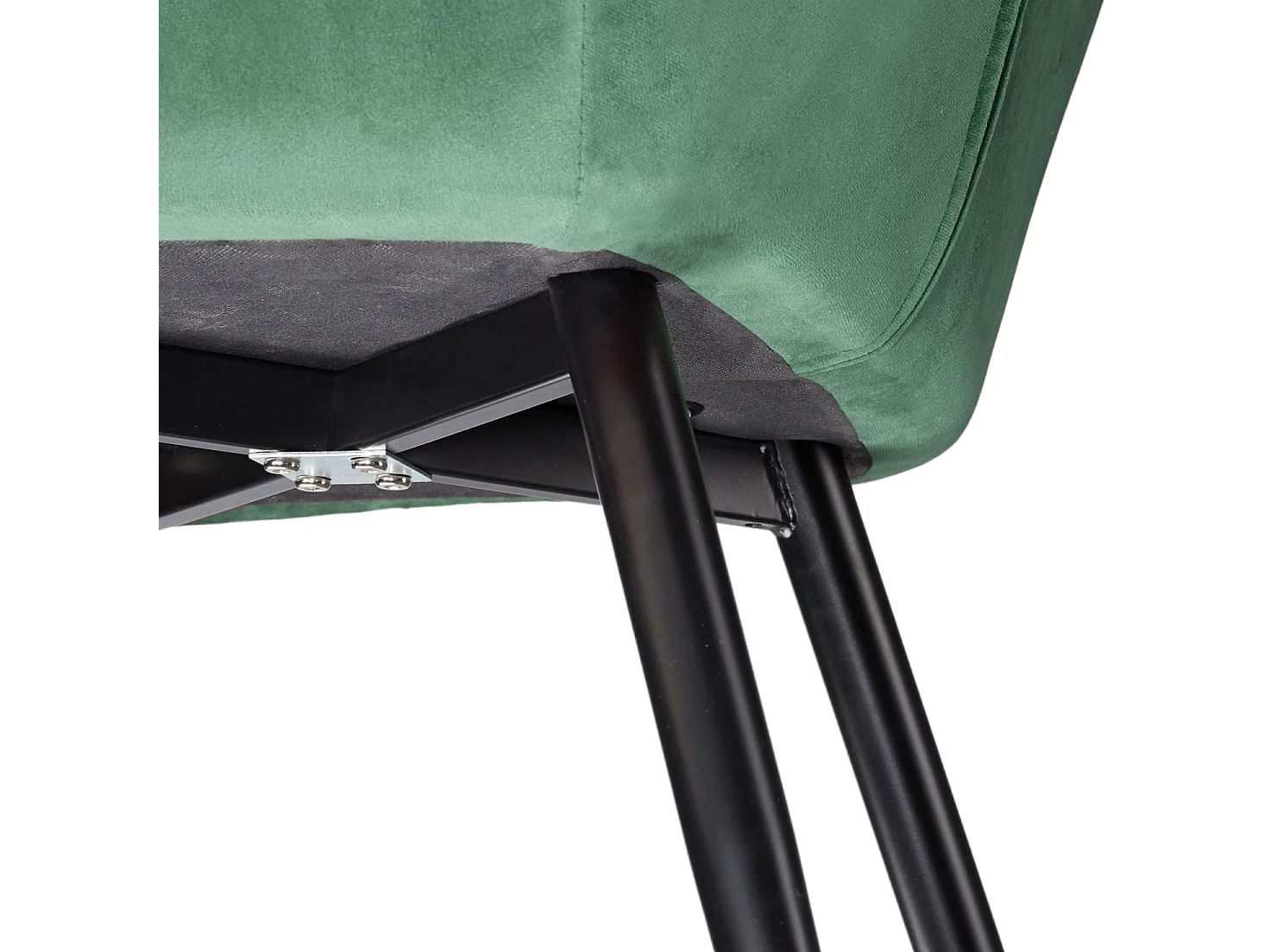 Lot de 6 chaises pieds noir siège de salon cuisine salle à manger design élégant velours vert 08_0000015