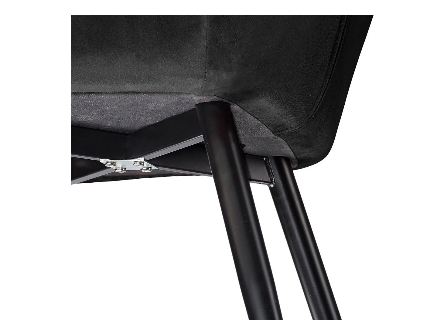 Conjunto de 6 sillas tapizada en terciopelo negro patas acero negro 08_0000021