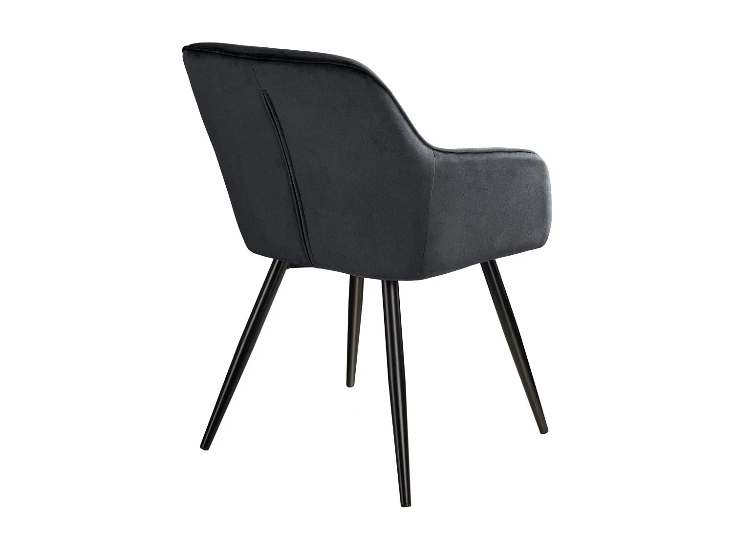 Lot de 6 chaises pieds noir siège de salon cuisine salle à manger design élégant velours noir 08_0000021