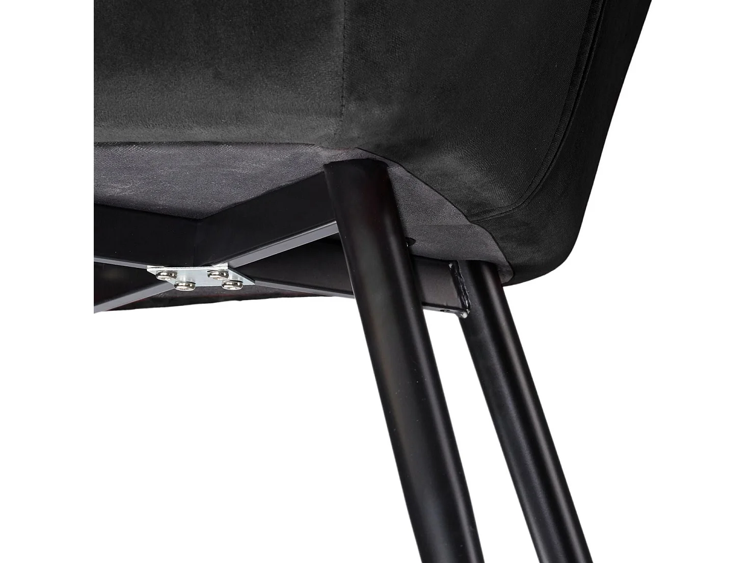 Lot de 6 chaises pieds noir siège de salon cuisine salle à manger design élégant velours noir 08_0000021