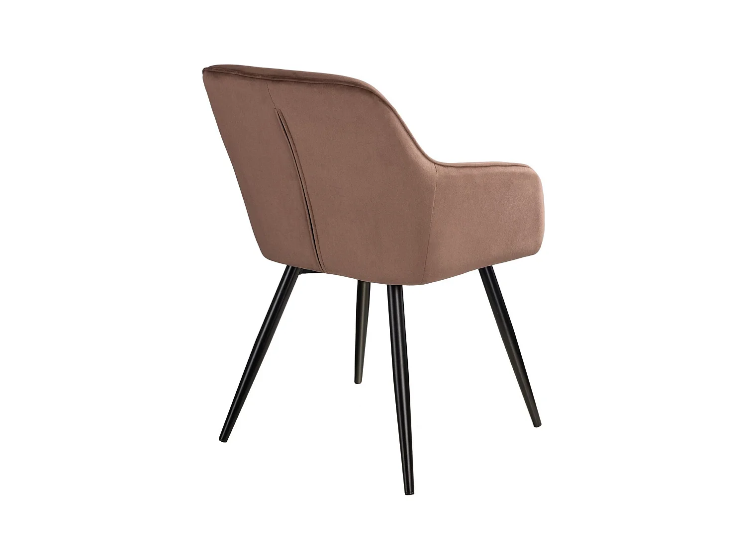 Lot de 6 chaises pieds noir siège de salon cuisine salle à manger design élégant velours marron 08_0000019