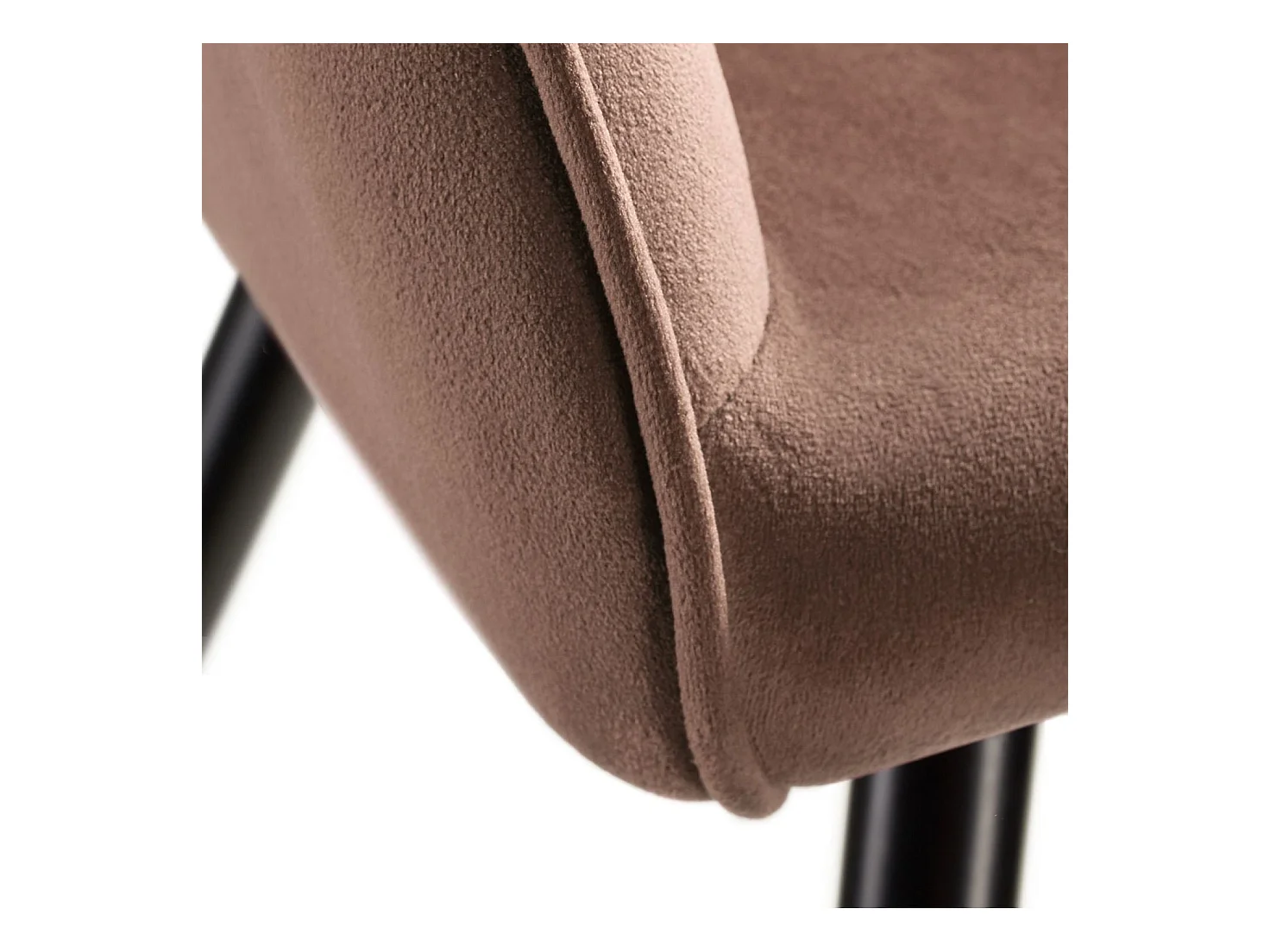 Lot de 6 chaises pieds noir siège de salon cuisine salle à manger design élégant velours marron 08_0000019