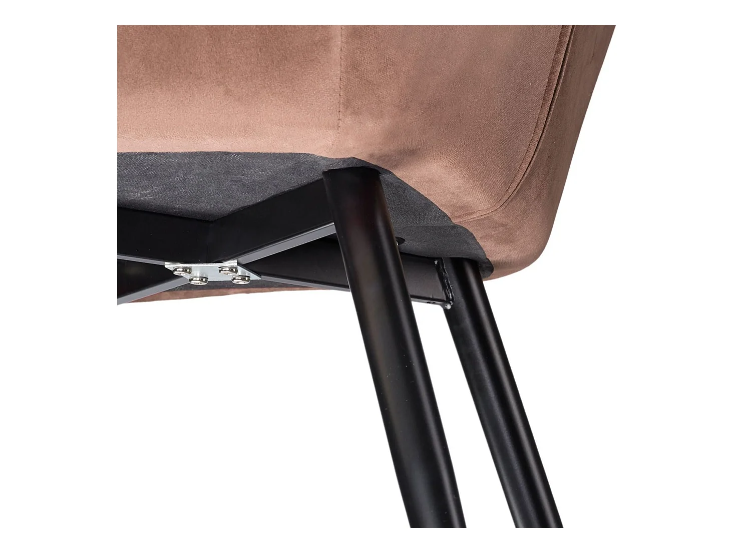 Lot de 6 chaises pieds noir siège de salon cuisine salle à manger design élégant velours marron 08_0000019