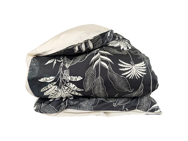 Housse de couette 140x200 cm satin de coton CAYENNE noir Ebène