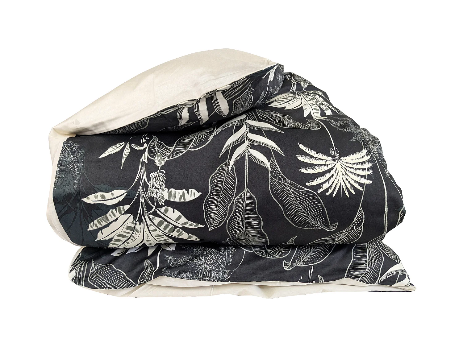 Housse de couette 200x200 cm satin de coton CAYENNE noir Ebène