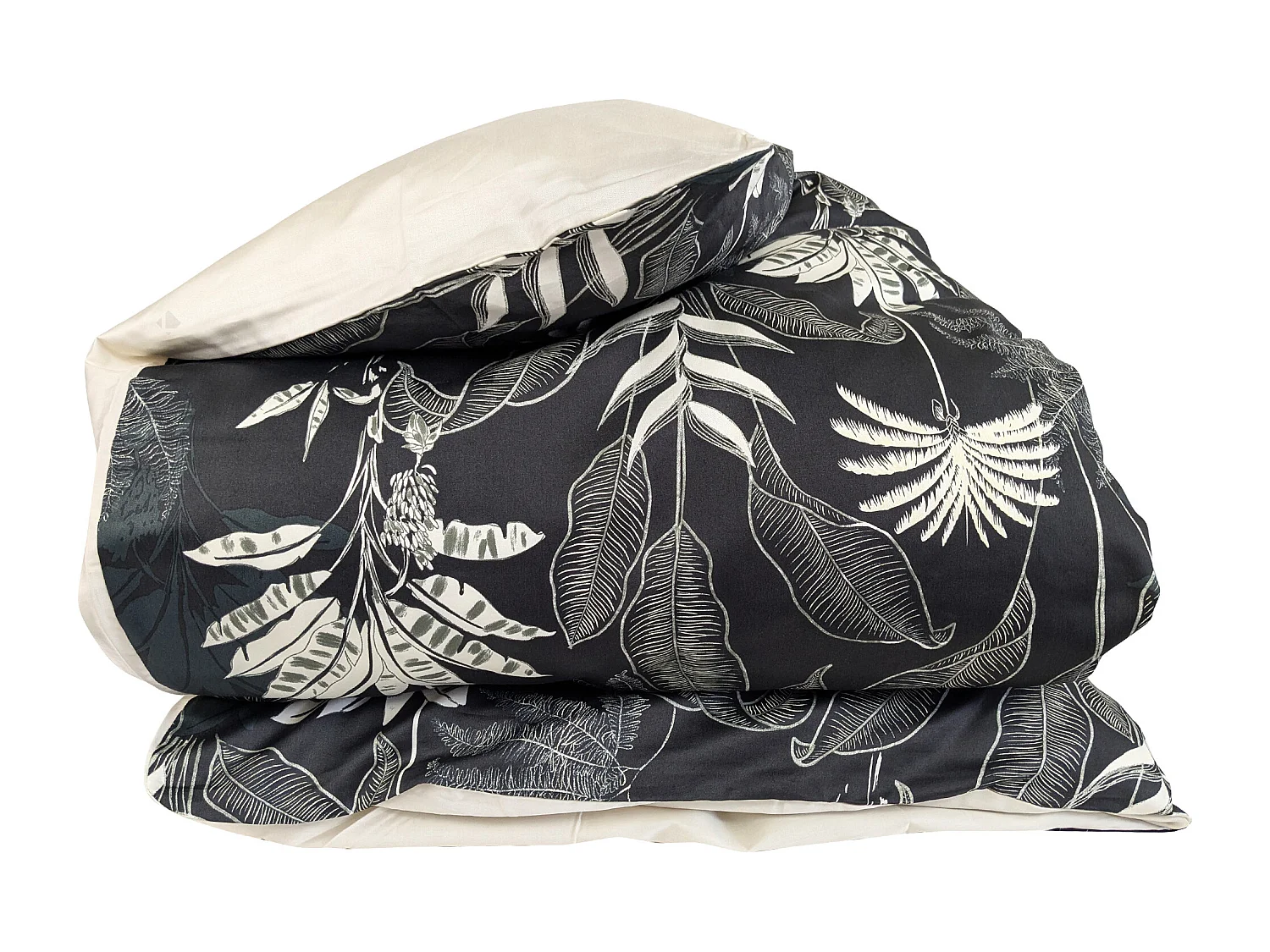 Housse de couette 200x200 cm satin de coton CAYENNE noir Ebène