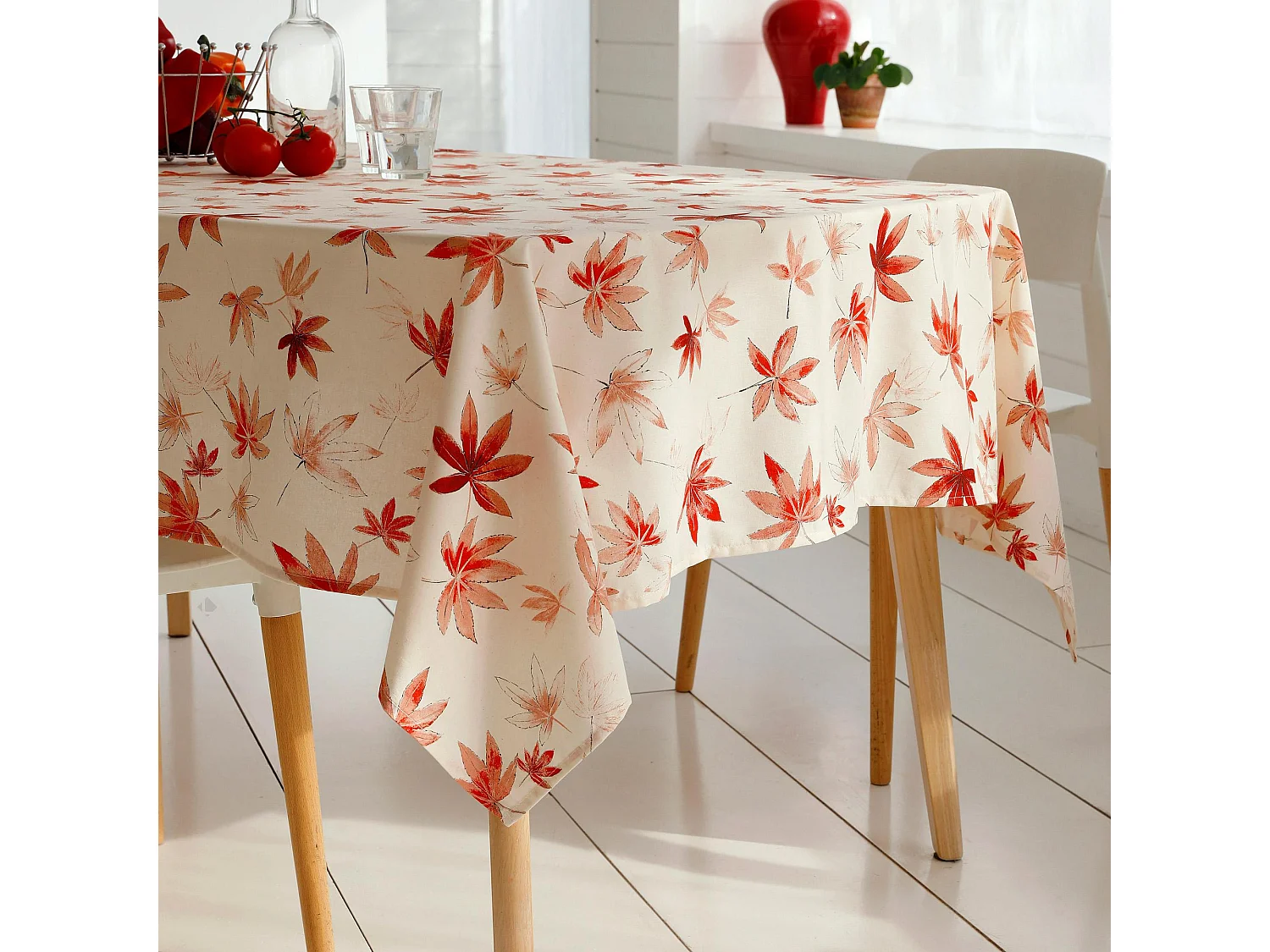 Nappe rectangle 160x200 cm coton enduction acrylique ERABLE ecru