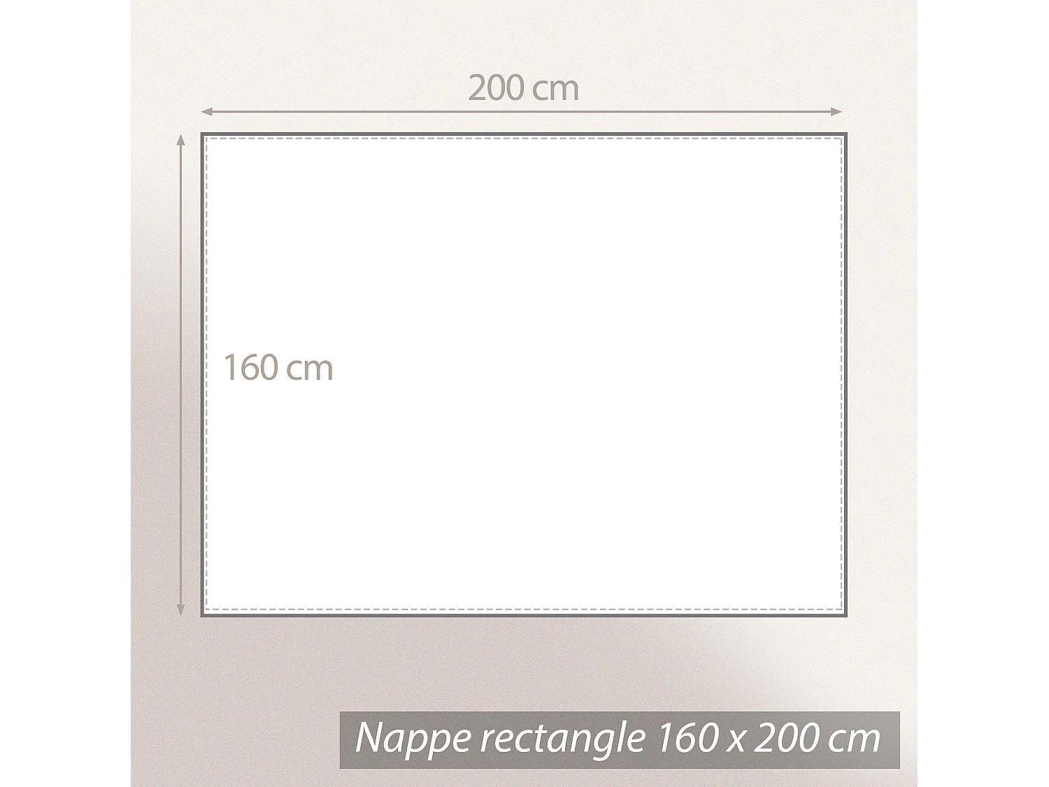 Nappe rectangle 160x200 cm coton enduction acrylique ERABLE ecru