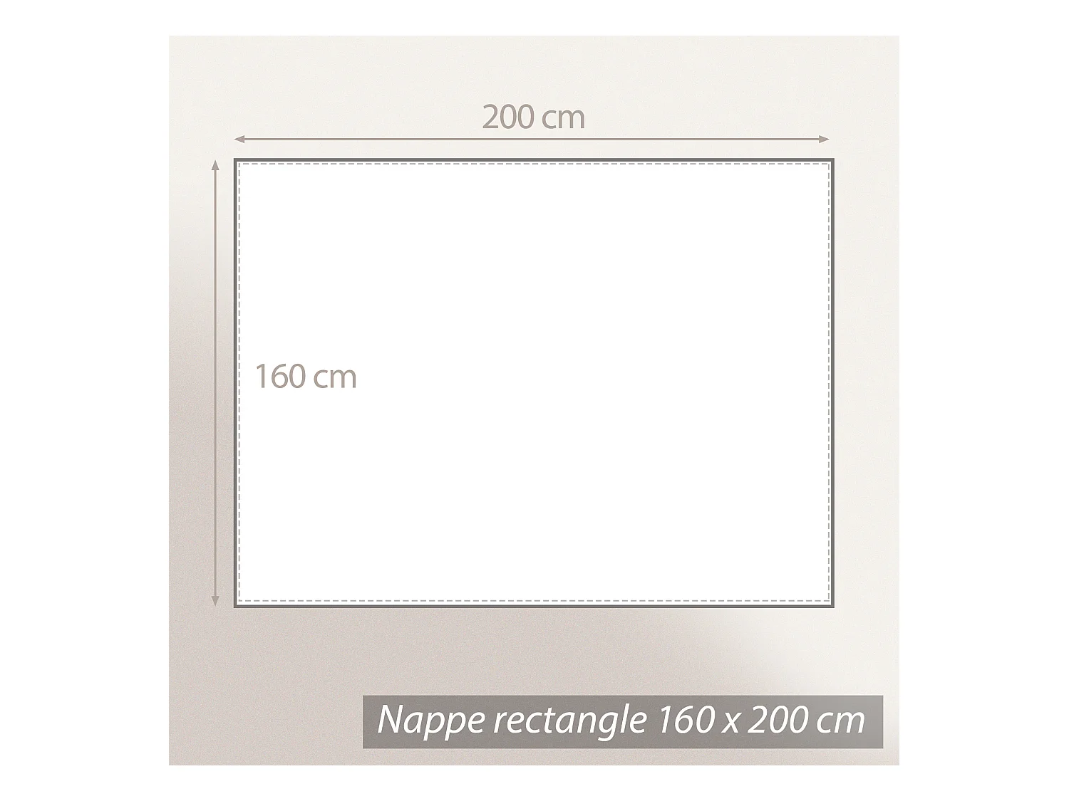 Nappe rectangle 160x200 cm coton enduction acrylique COLIBRI ecru