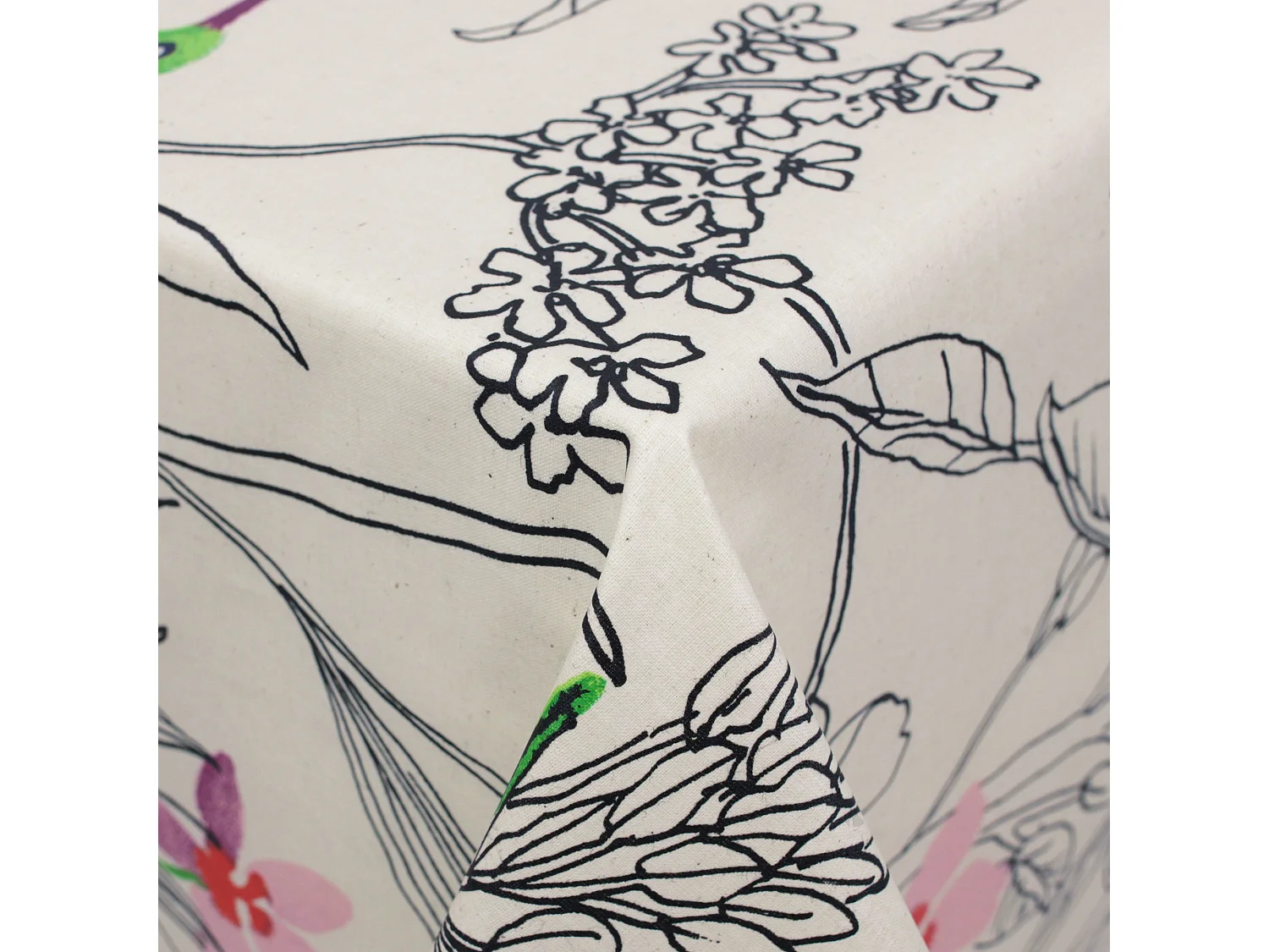 Nappe rectangle 160x200 cm coton enduction acrylique COLIBRI ecru