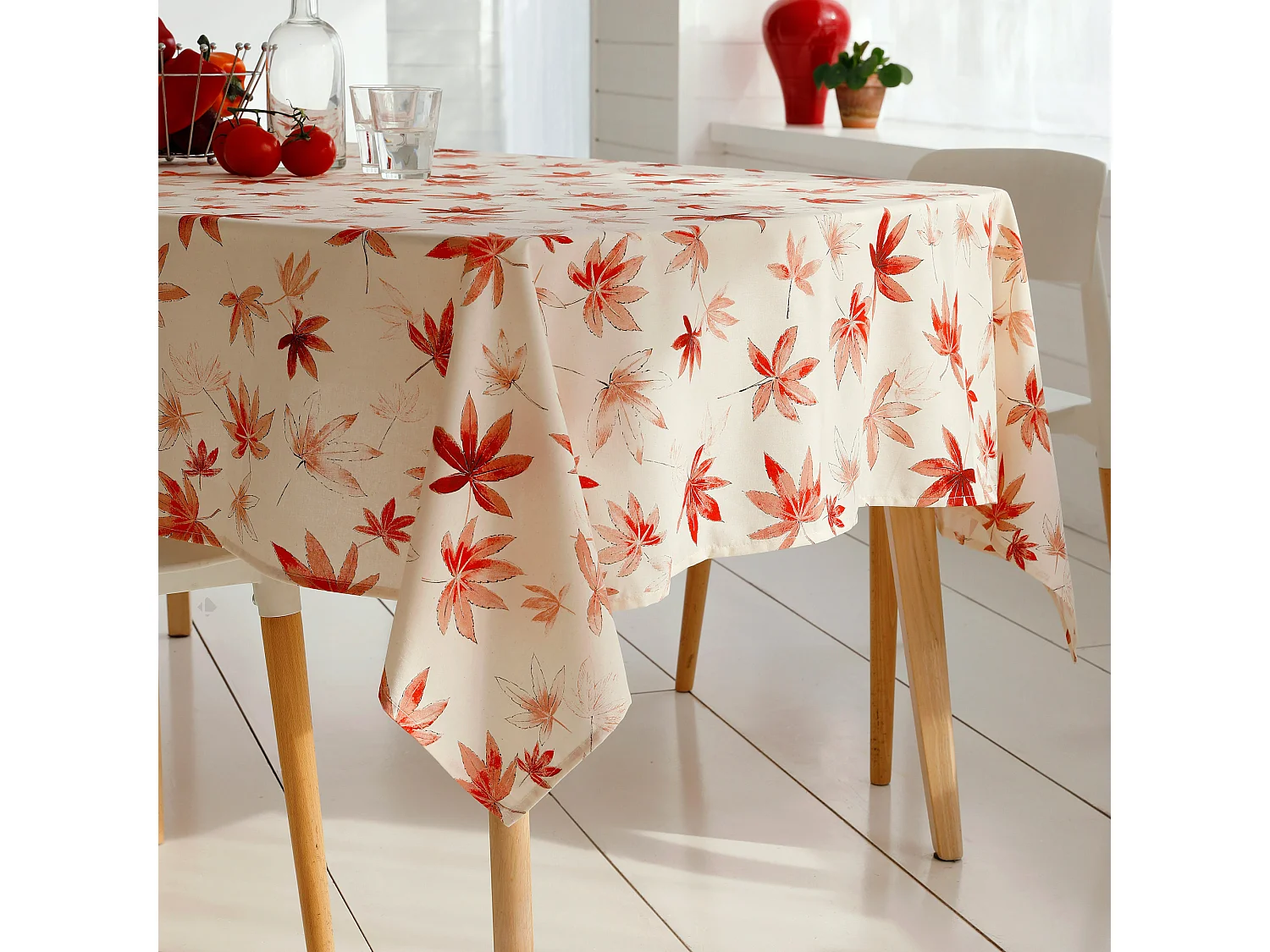 Nappe rectangle 160x300 cm coton enduction acrylique ERABLE ecru