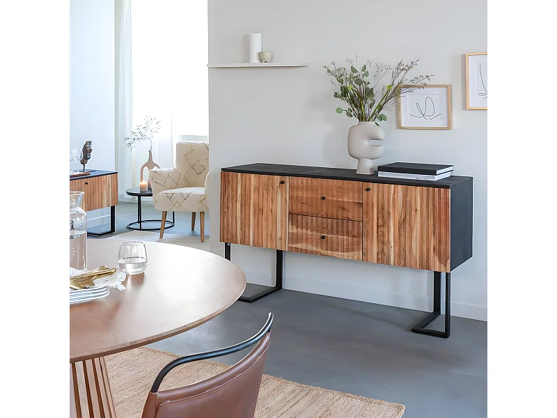Buffet en bois d'acacia et métal Pippa