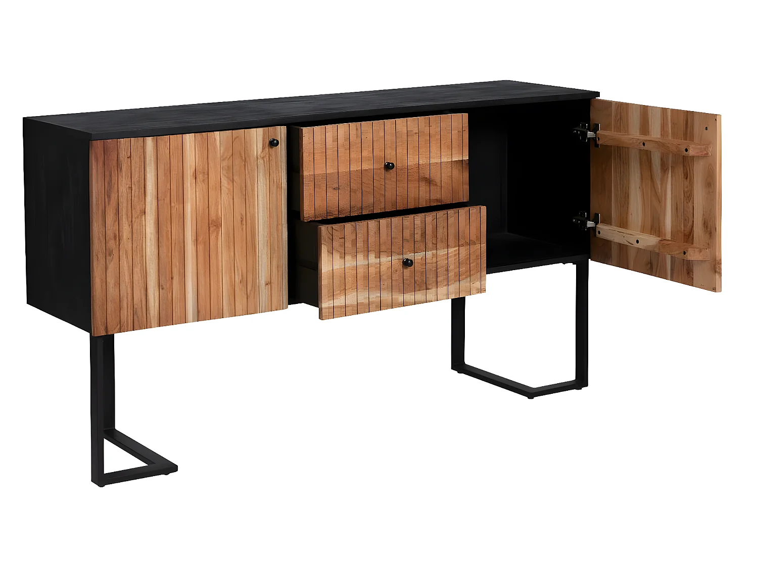Buffet de madera de acacia y metal Pippa - Diseño elegante y resistente para tu interior
