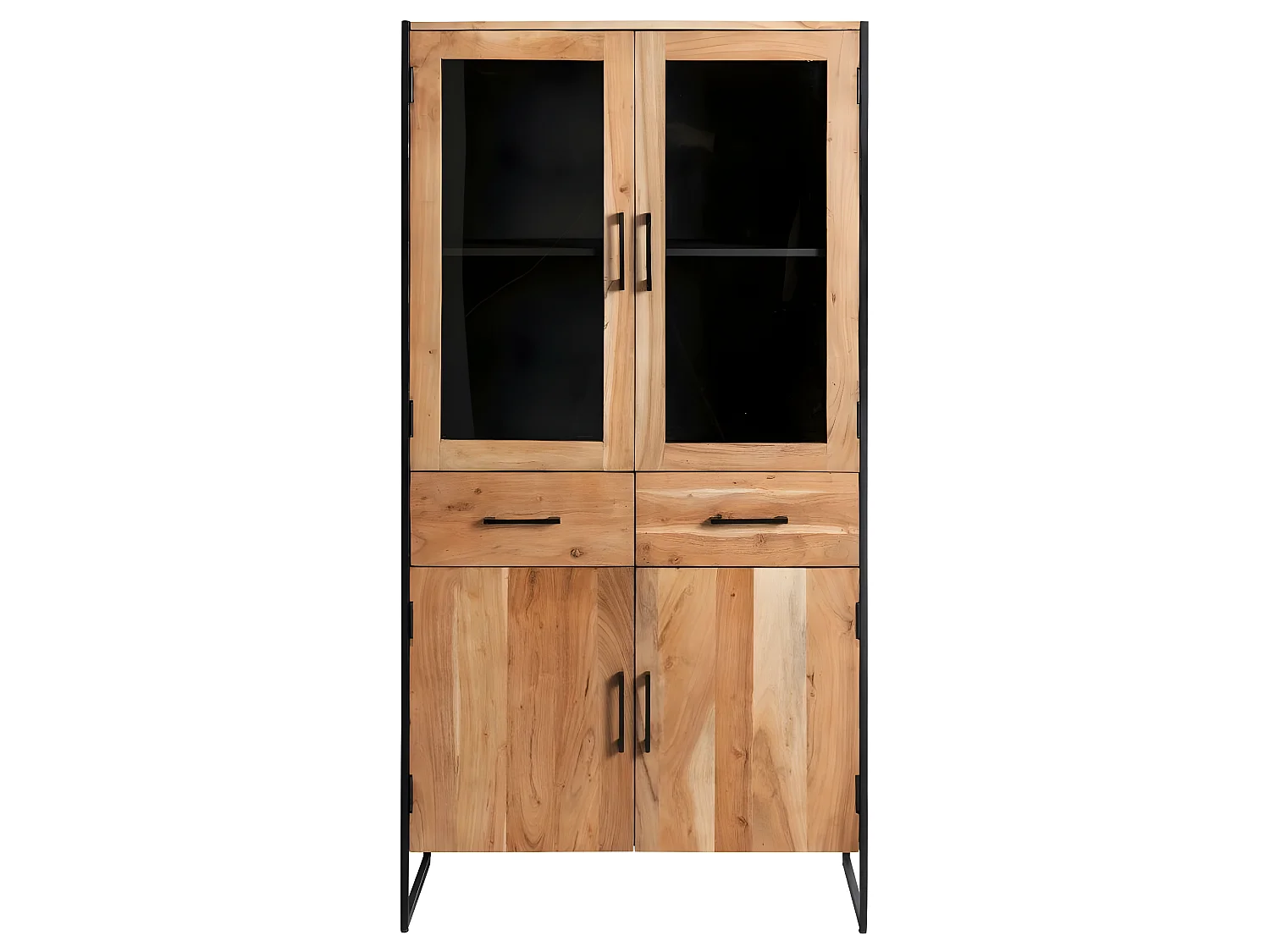 Vitrine en bois d'acacia et métal Bosco