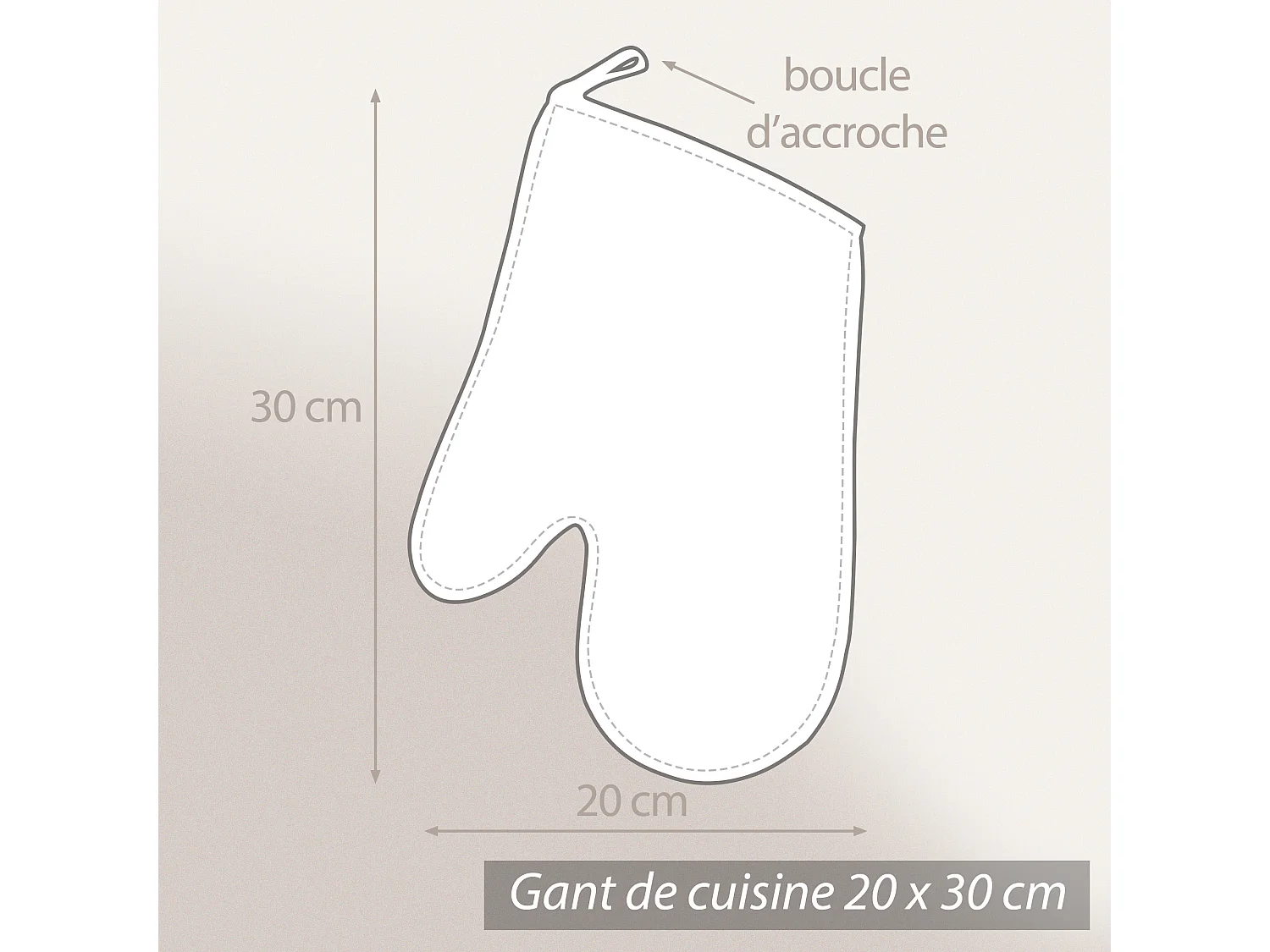 Gant de cuisine 20x30 cm matelassé coton LINE Orange