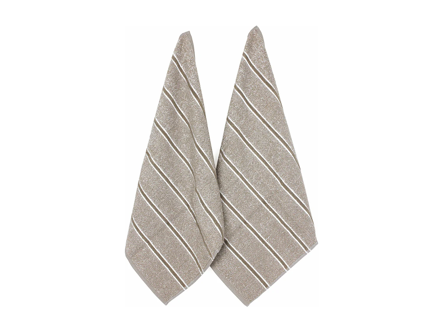 Lot de 2 torchons de cuisine 50x50 cm CHECKS beige