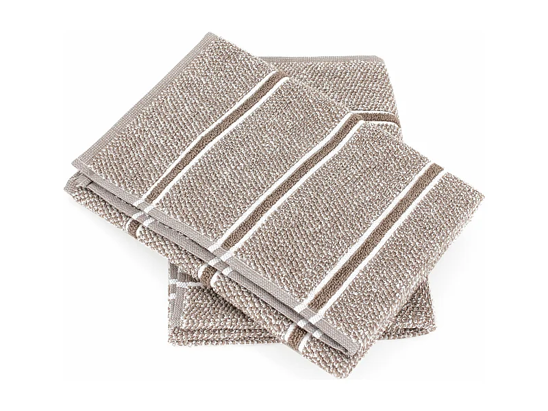 Lot de 2 torchons de cuisine 50x50 cm CHECKS beige