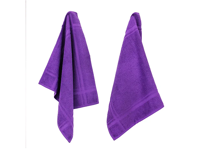 Lot de 2 torchons de cuisine 50x50 cm éponge PURE KITCHEN TERRY Violet