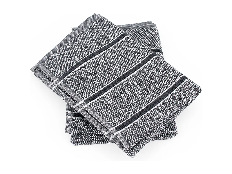 Lot de 2 torchons de cuisine 50x50 cm CHECKS gris