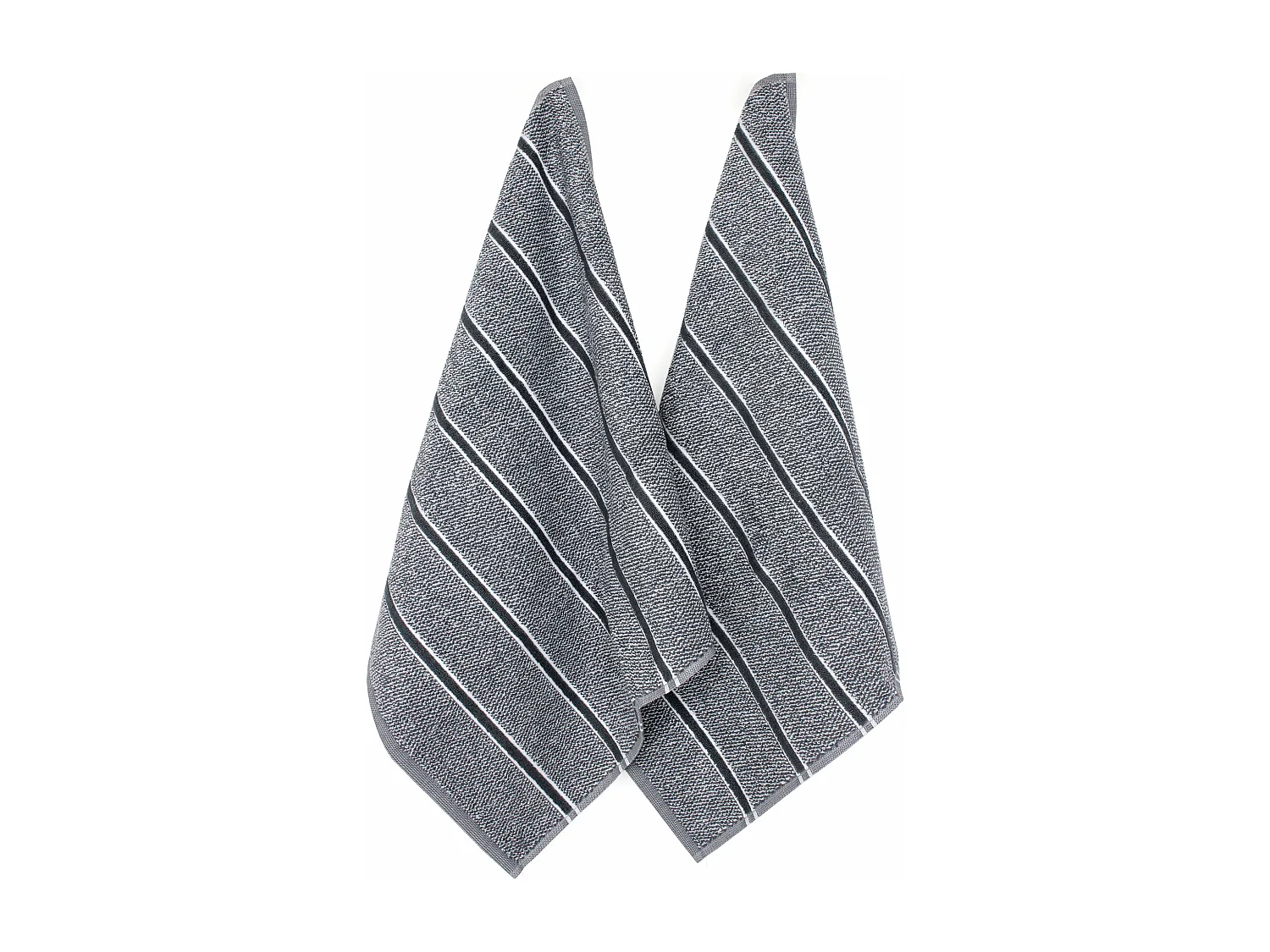 Lot de 2 torchons de cuisine 50x50 cm CHECKS gris