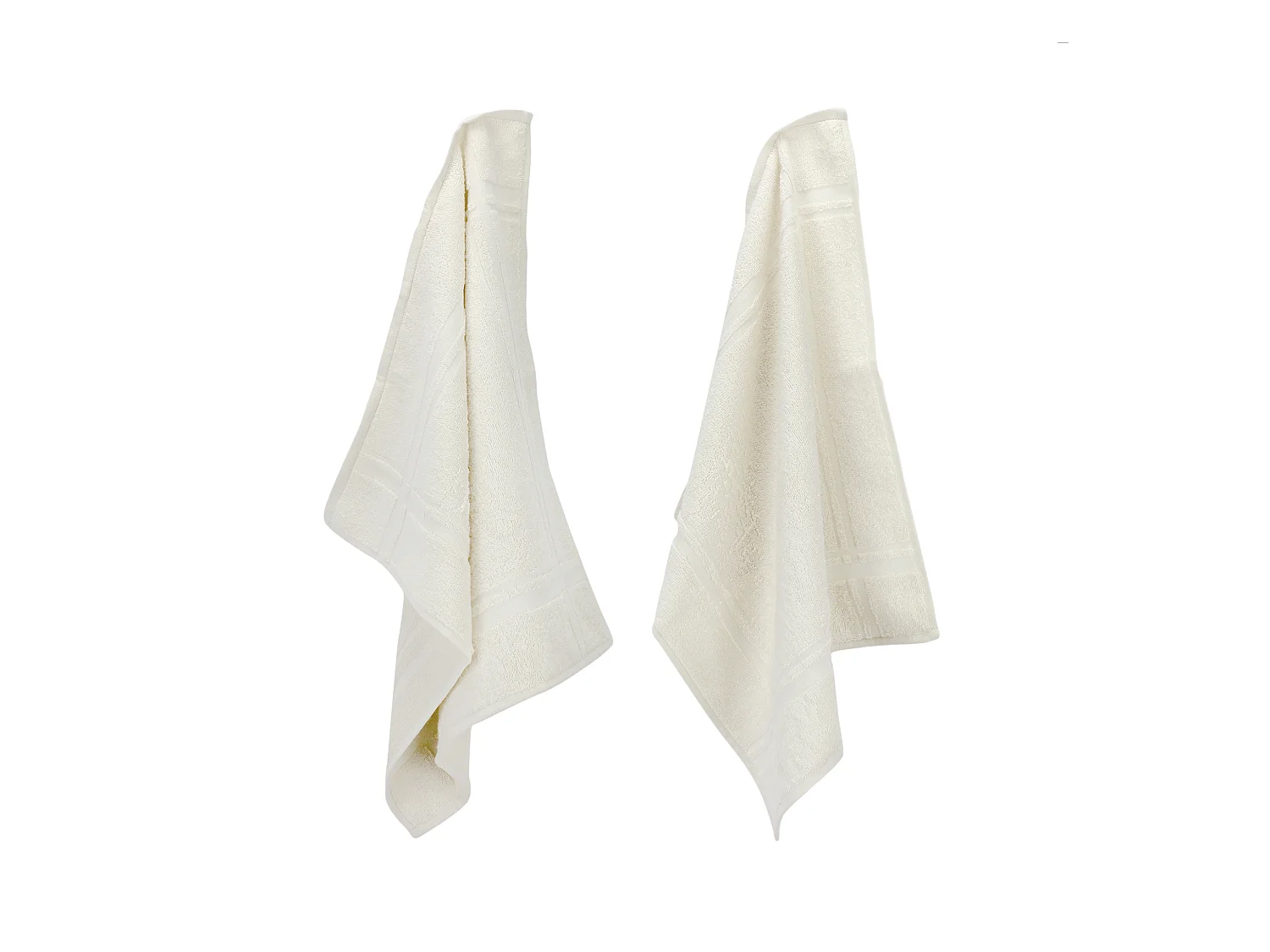 Lot de 2 torchons de cuisine 50x50 cm éponge PURE KITCHEN TERRY Ivoire